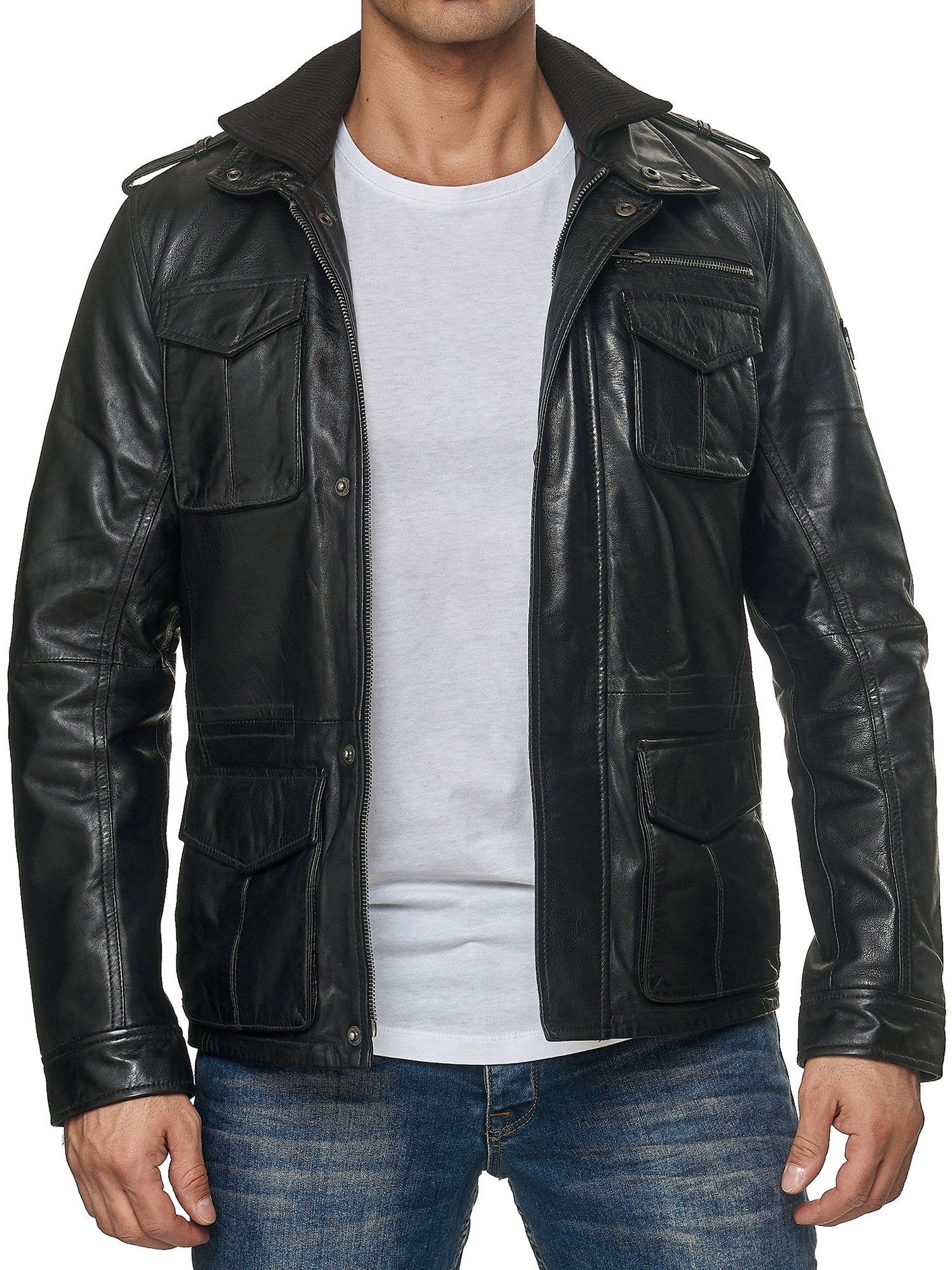 Tazzio Lederjacke 19706 Leder Jacke im Trenchcoat-Look