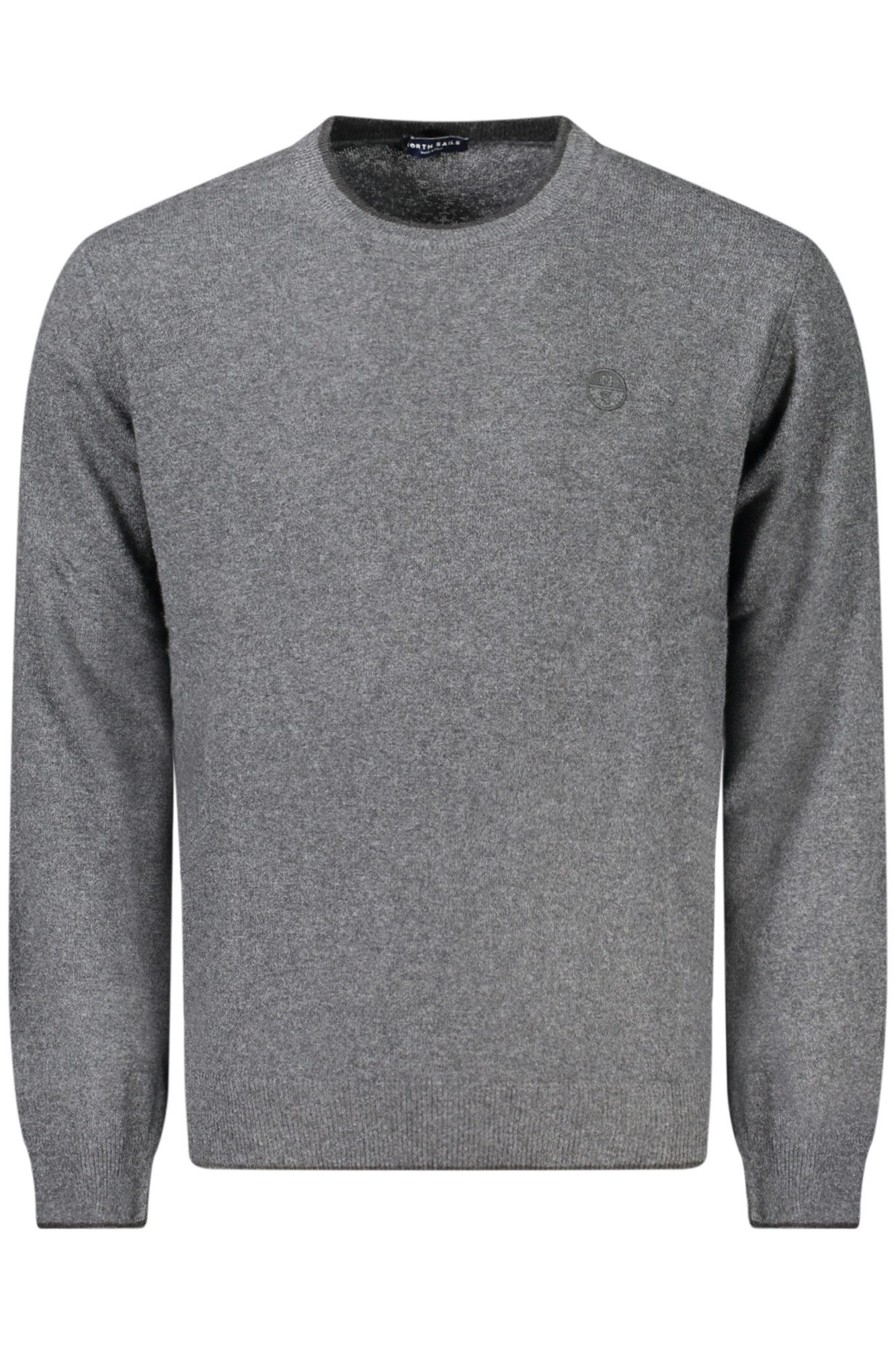 North Sails Strickpullover Grauer Herrenpullover mit Rundhals & Stickerei - Modisch & Elegant