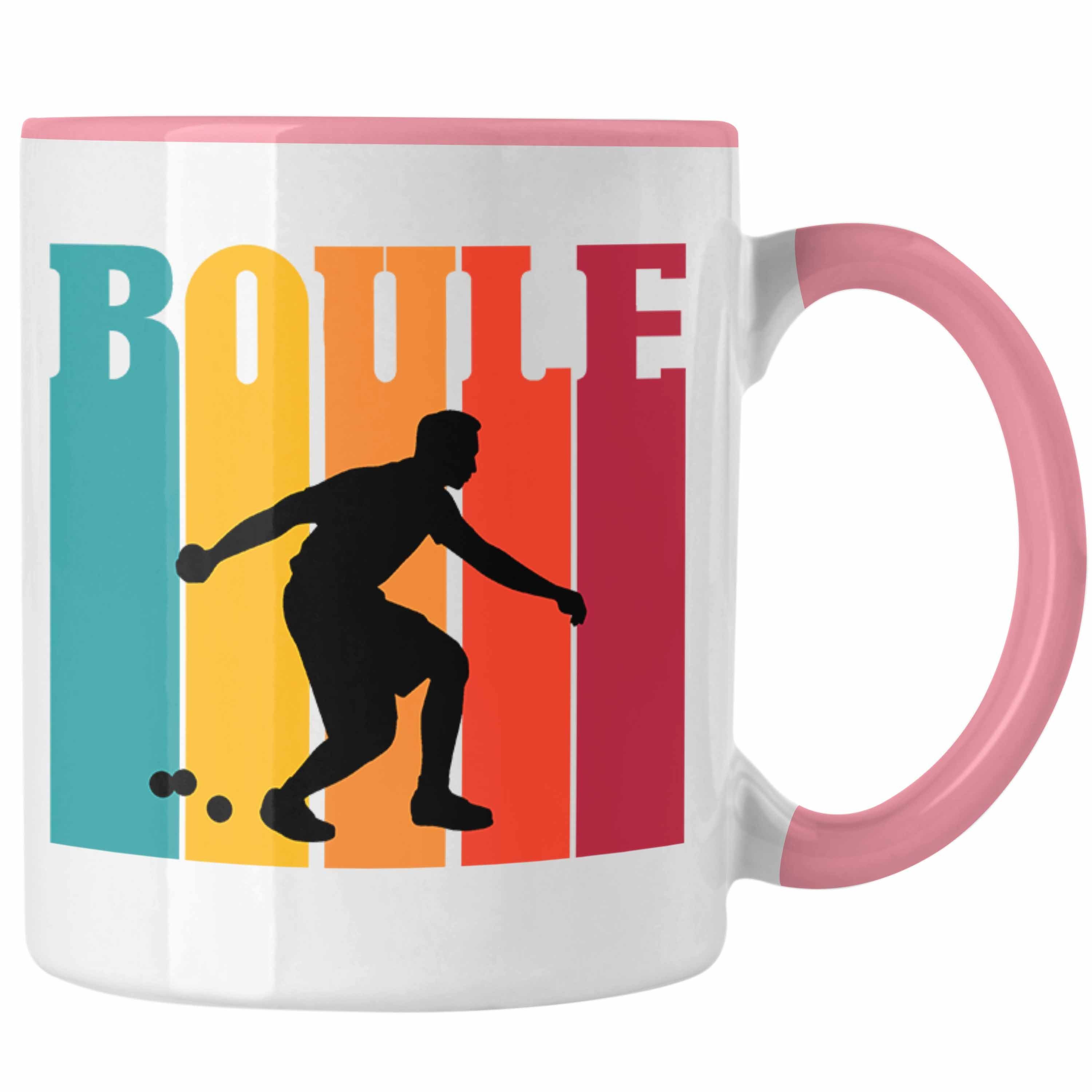 Boule Geschenkidee als für Tasse Spruch Boule-Spieler Tasse Trendation Rosa