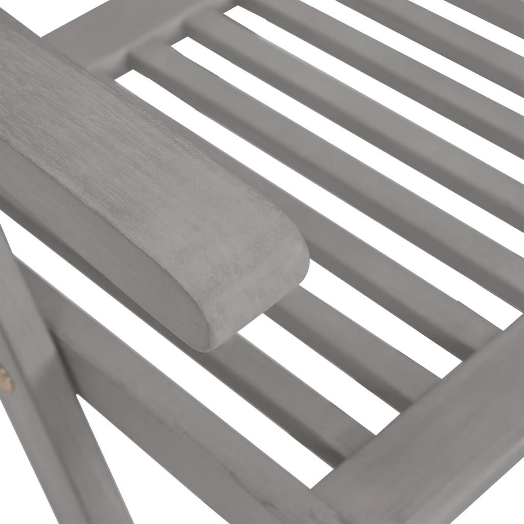 furnicato Gartenstuhl Auflagen 8 Grau mit Gartenstühle Verstellbare Akazienholz Stk