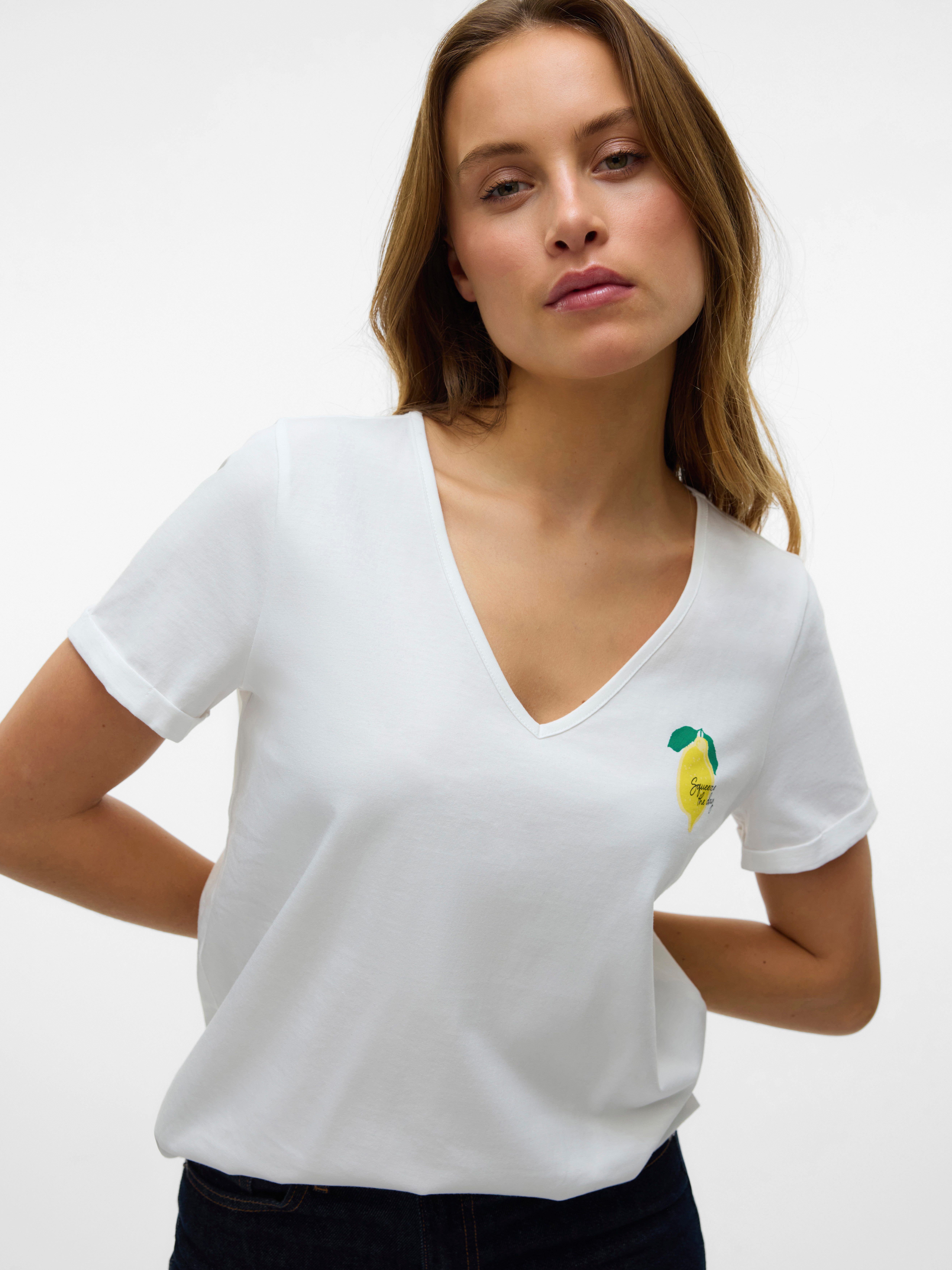 Vero Moda Kurzarmshirt VMBITONA S/S V-NECK T-SHIRT JRS BTQ GA günstig online kaufen