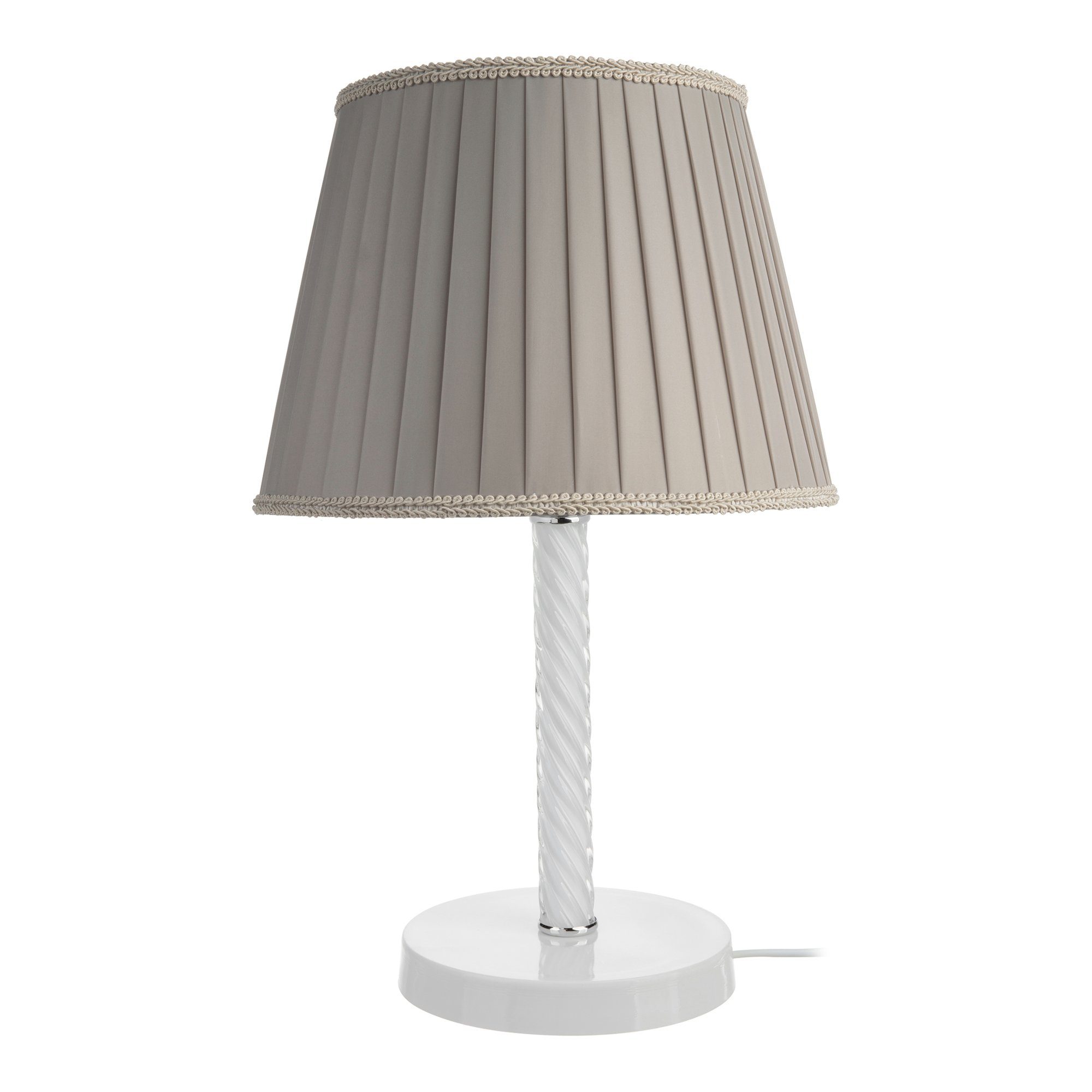 lux.pro Tischleuchte, ohne Leuchtmittel, Glas E27 »Kilbride« Metall Nachttischlampe Weiß/Sandfarben