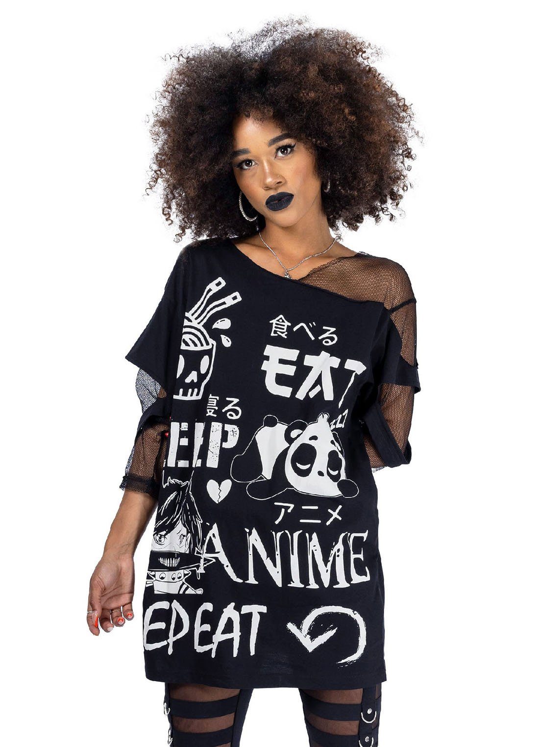 Cupcake Cult Shirttop Eat Sleep Anime günstig online kaufen