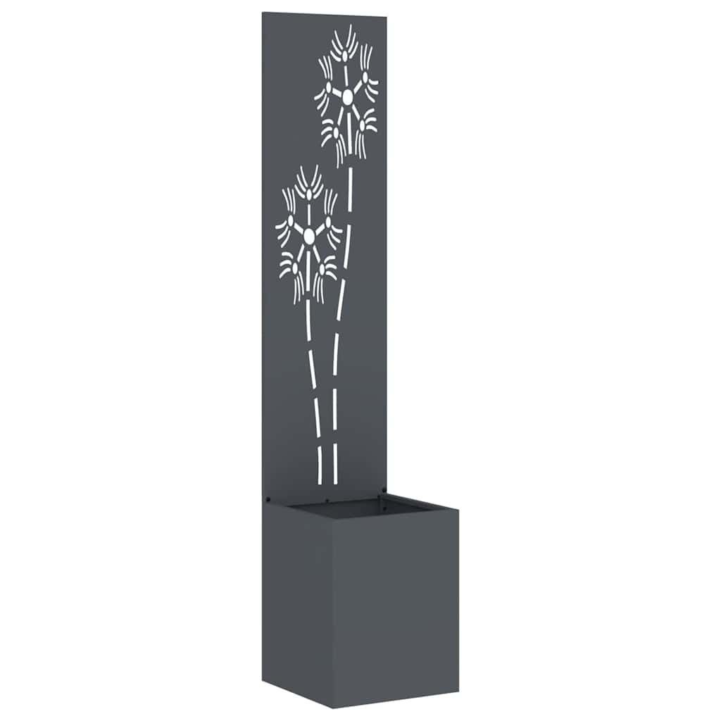vidaXL Bild 32 x 150 cm Blumentopf mit dekorativem Paneel Anthrazit 32x140 cm