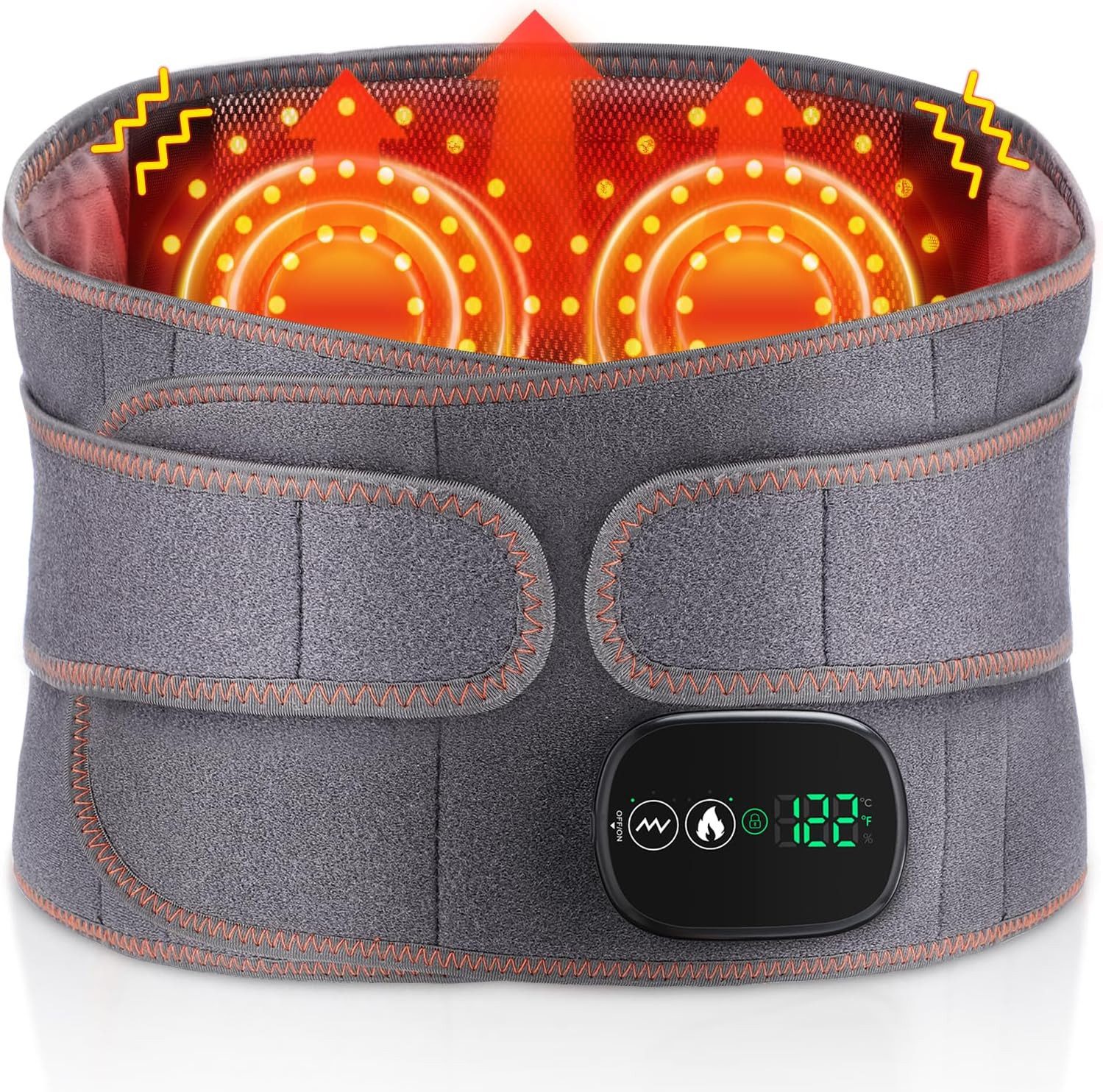 Rücken Stützgürtel Rückenmassagegerät & Wärmegürtel, Rotlichttherapie, Akku 5000mAh