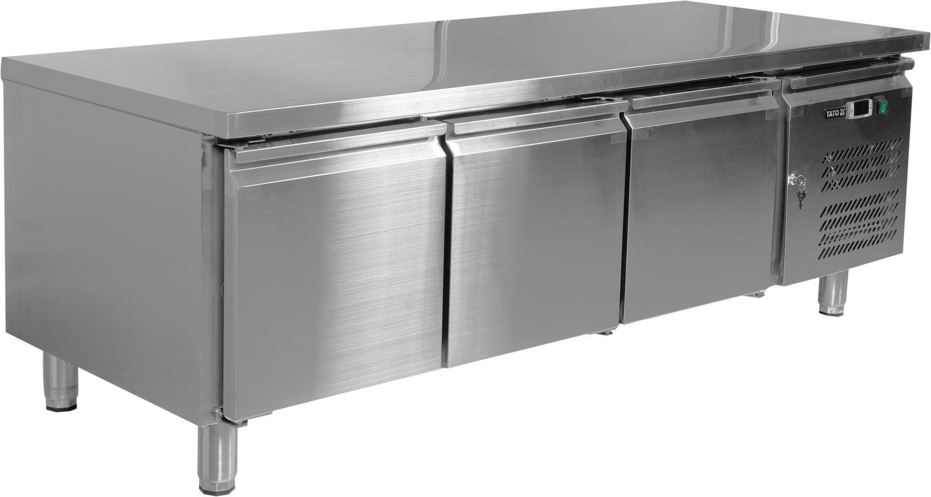Yato Arbeitstisch Kühltisch 3-türig, Linie 700, Edelstahl, 317L