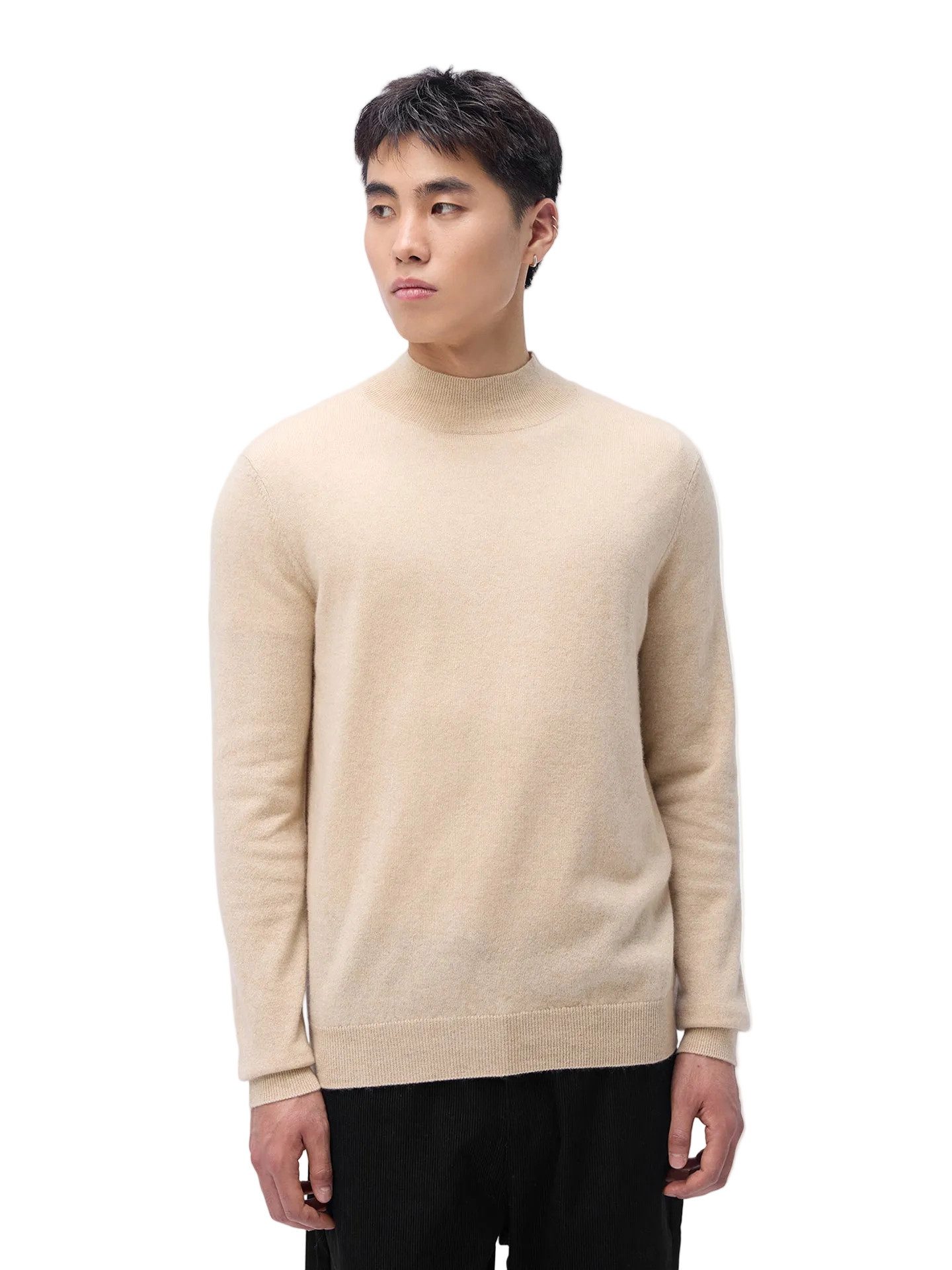 Rundhalspullover Stehkragenpullover aus Kaschmir