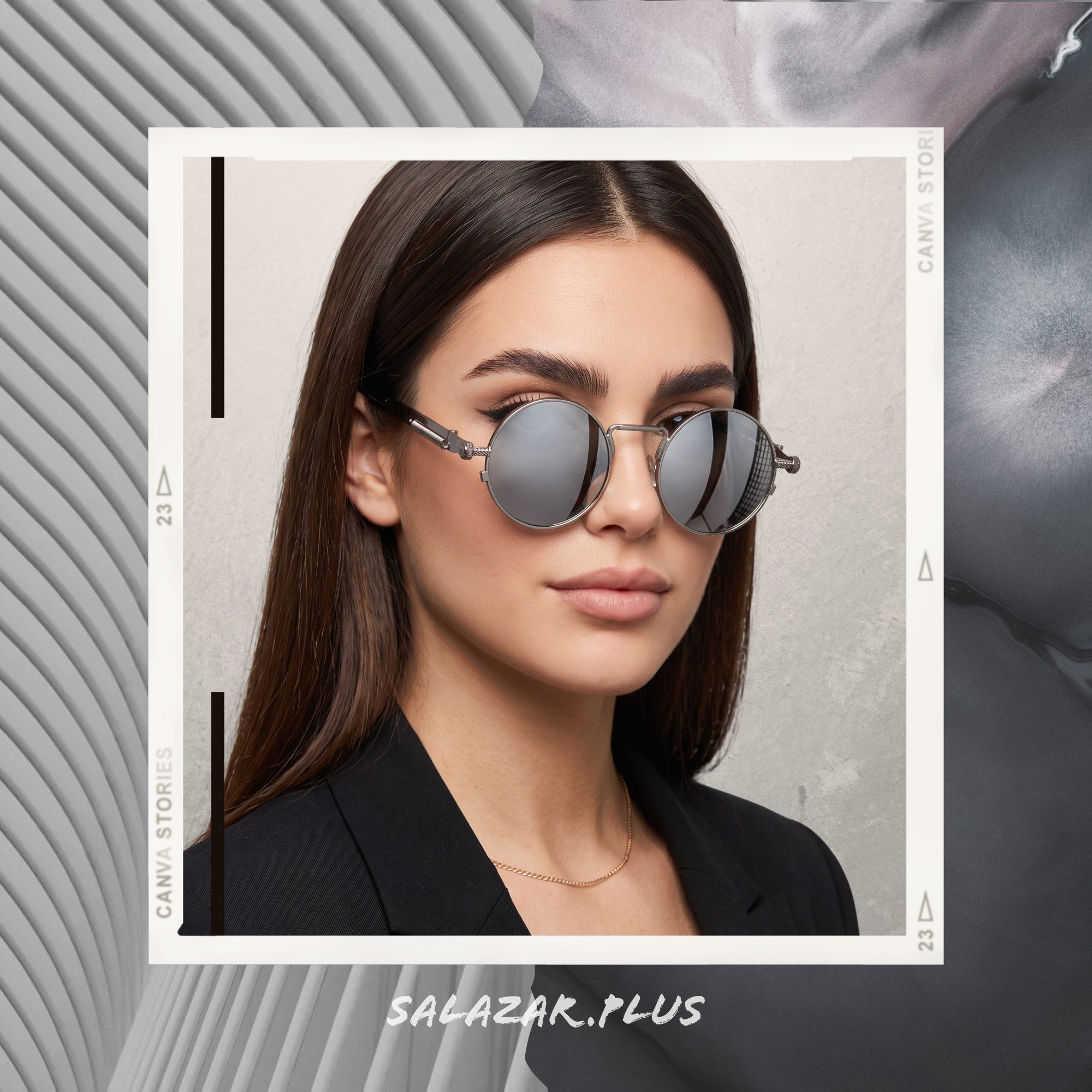 salazar.plus Sonnenbrille Rund Cyberpunk Unisex 4 Farben Damen Herren Brille Retro Runde Cyberpunk Sonnenbrille UV400 Cat.3 – leicht, unisex, 4 Farben – Bild 2 von 5