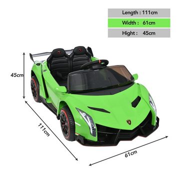 Ulife Elektro-Kinderauto Elektroauto für Kinder,Lamborghini Veneno 2 Motoren, Bluetooth, 3 Geschwindigkeiten, MP3-Musik,geeignet für Kinder ab 3 Jahren