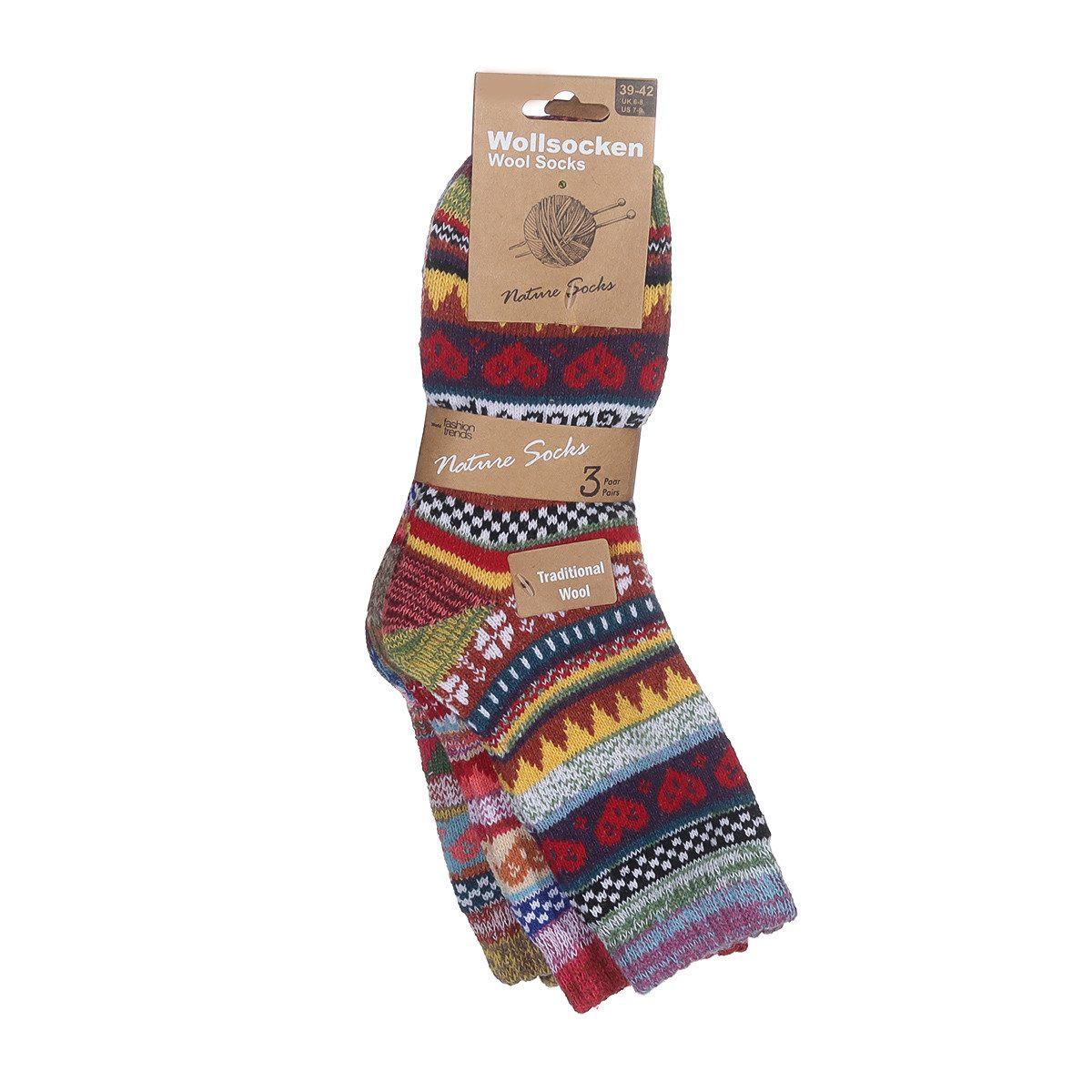 simaranda Norwegersocken Damen Socken 166 39-42 Bunt gemischt 3 Paar