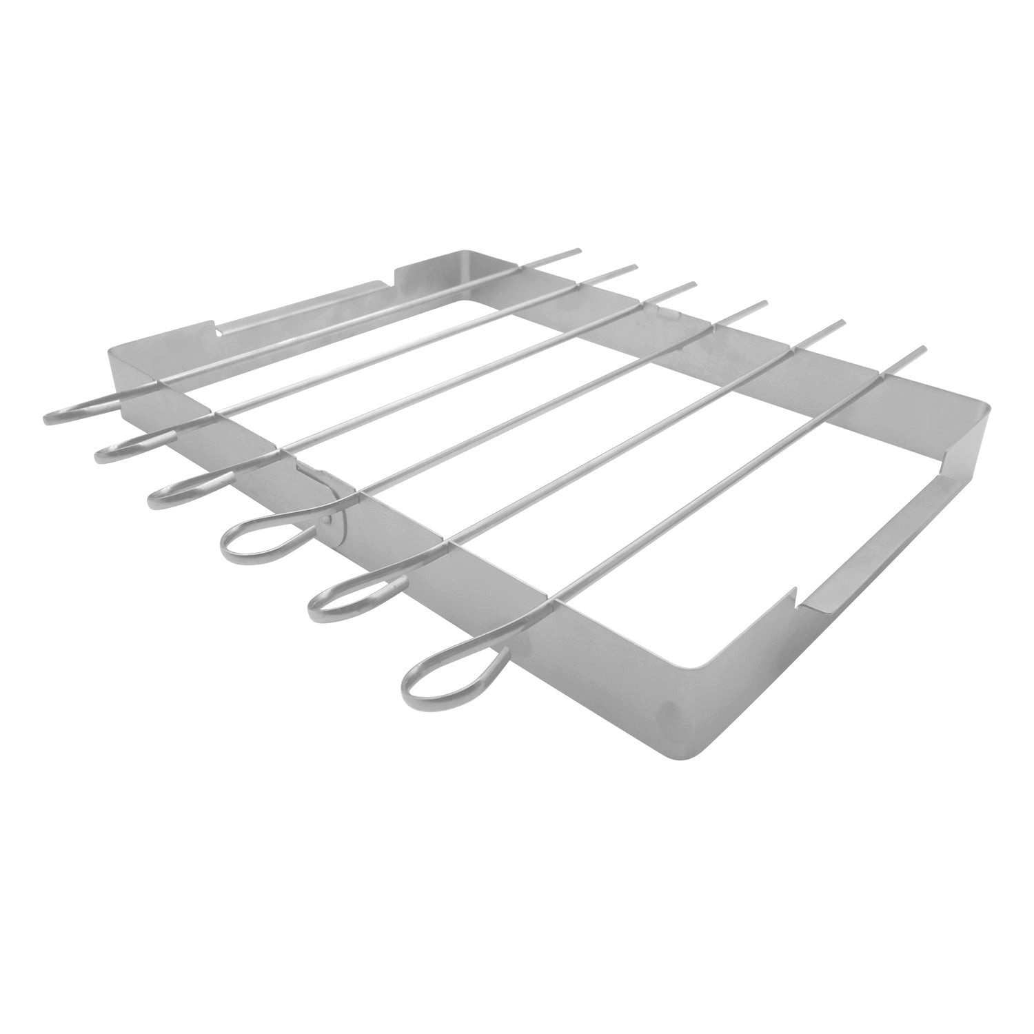 Steuber Grillspieß 6er Set Grillspieße mit Halterung BBQ-Spieße Set (Grillspieß-Set mit Halterung)