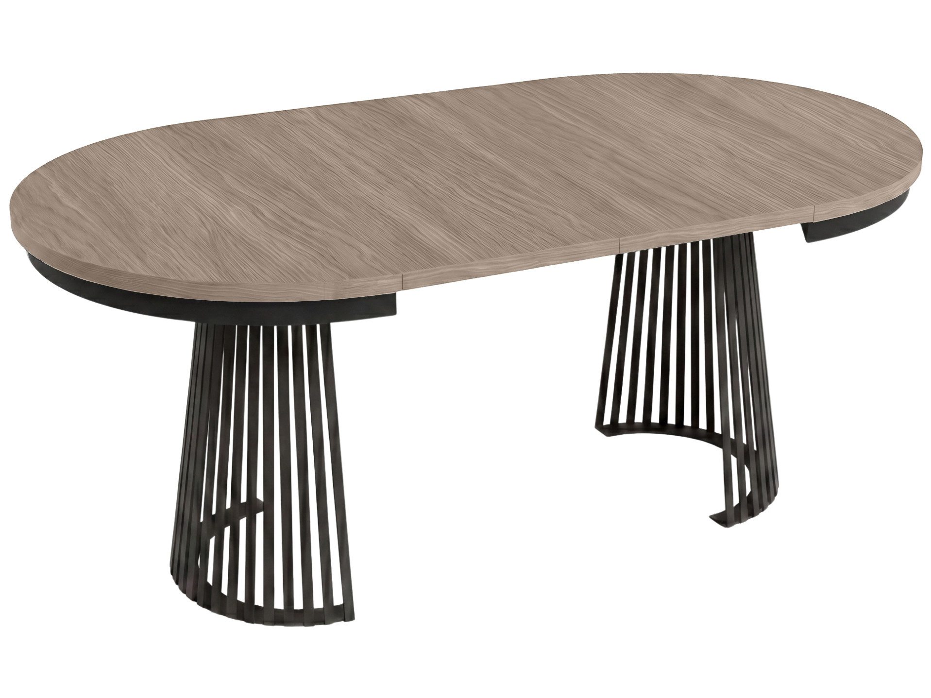 Beautysofa Esstisch Lumi im Loft-Stil, ausziehbar Ø 100–180 cm (hitze- und verfärbung beständig, Metallbeinen), verschiedene Farben – Bild 3 von 5