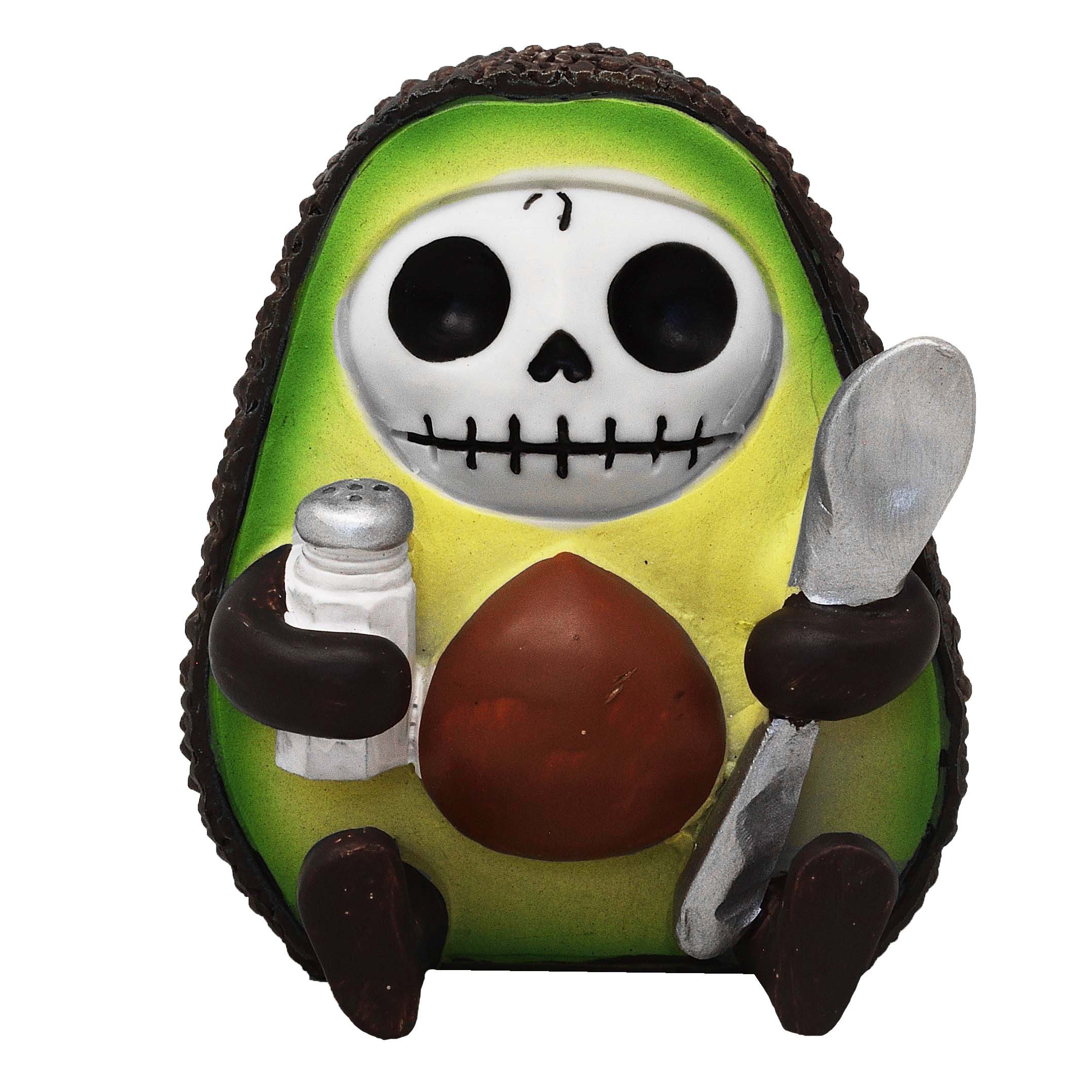 MystiCalls Fantasy-Figur Furrybones Hass Avocado Sammlerfigur Totenkopf Halloween Horror Gothic (1 St), Perfektes Geschenk für Gothic Liebhaber, Sammelfigur, Designerfigur