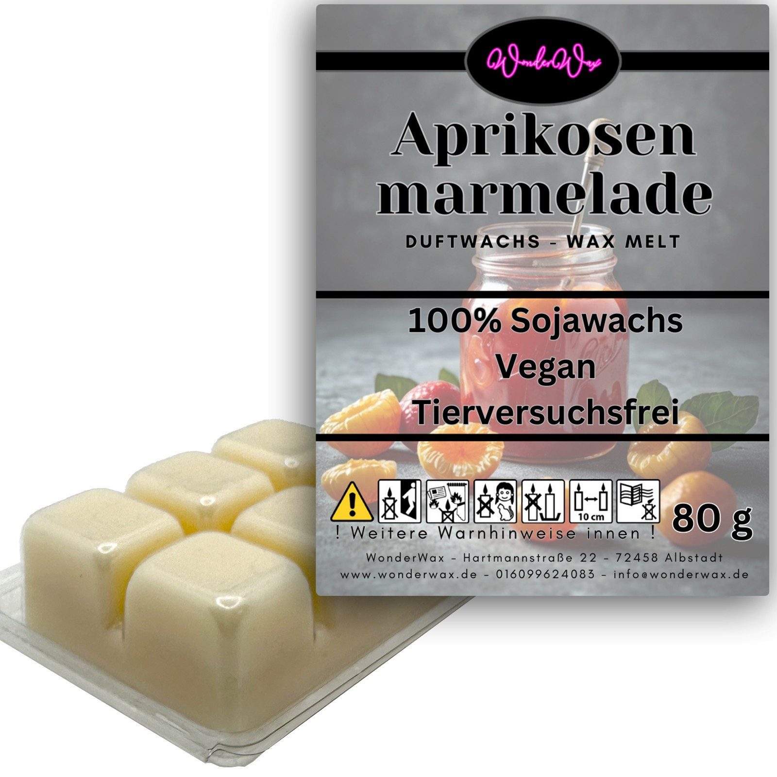 WonderWax Duftwachs WonderWax® Duftwachs 6 Würfel, (Würzige Aprikosenmarmelade), Duftrichtung: Würzige Aprikosenmarmelade