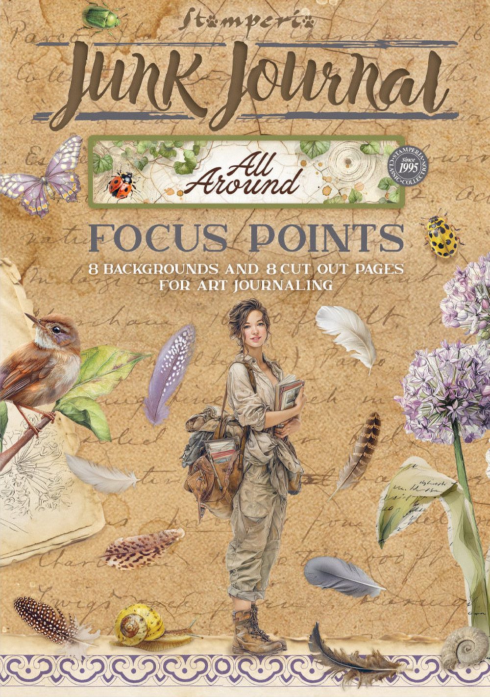 Stamperia Motivpapier A5 Junk Journal Focus Points All Around, 16 Blatt