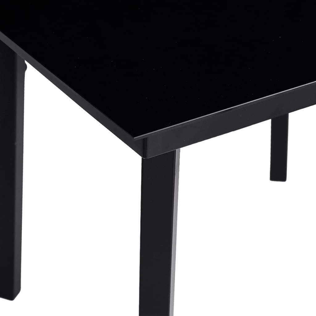 vidaXL Gartentisch 80 x 80 x 74 cm Garten-Esstisch Schwarz 80x80x74 cm Stahl und Glas