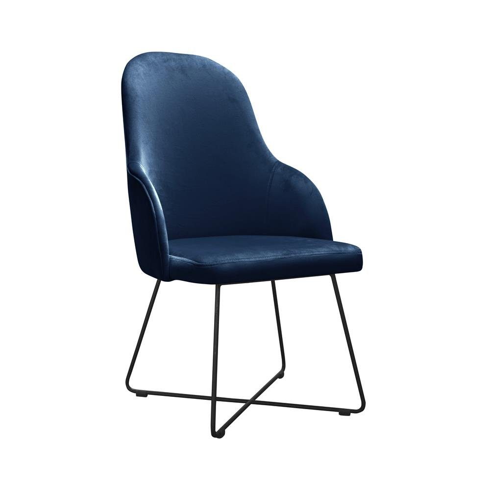 JVmoebel Stuhl, Moderne Lehnstühl Gruppe 4 Stühle Set Grüne Polster Armlehne Design Garnitur Blau