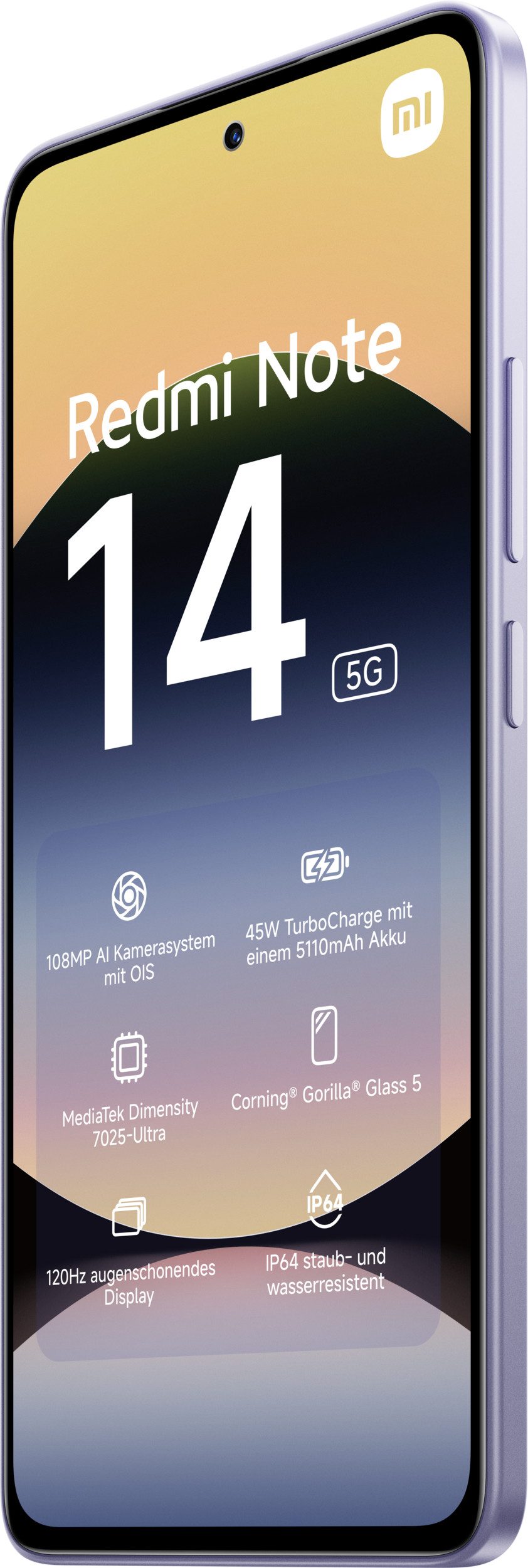 Xiaomi Xiaomi Redmi Note 14 5G Lavendellila 8 Gigabyte 256 Gigabyte Smartphone (256 GB Speicherplatz, 108 MP MP Kamera, Built-In GPS,Portable,Dual SIM)