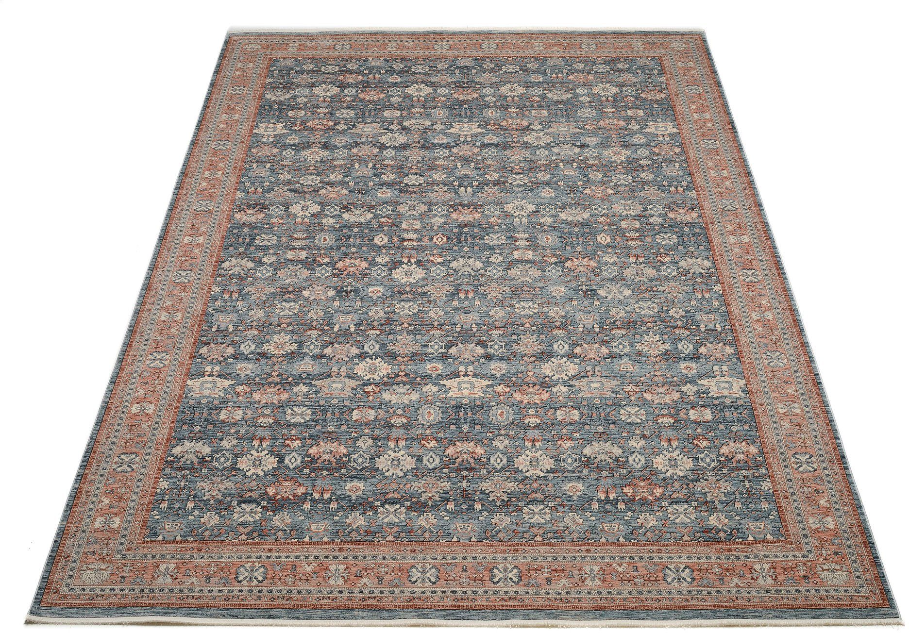 OCI DIE TEPPICHMARKE Teppich GRAND FASHION 01, rechteckig, Höhe: 5 mm, Vintage Optik, feine Fransen, Wohnzimmer
