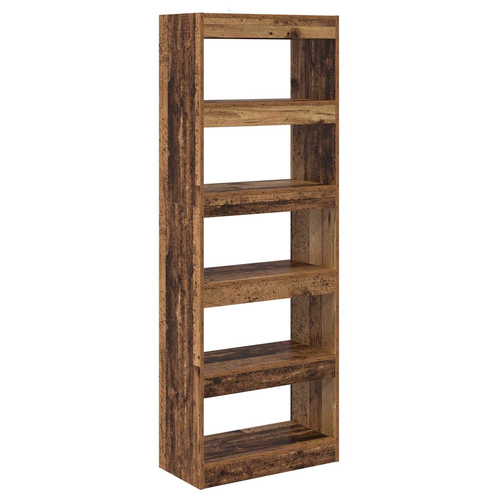vidaXL Bücherregal Bücherregal 5 Ebenen 60 x 30 x 166 cm Holzwerkstoff Altholz, 1-tlg.