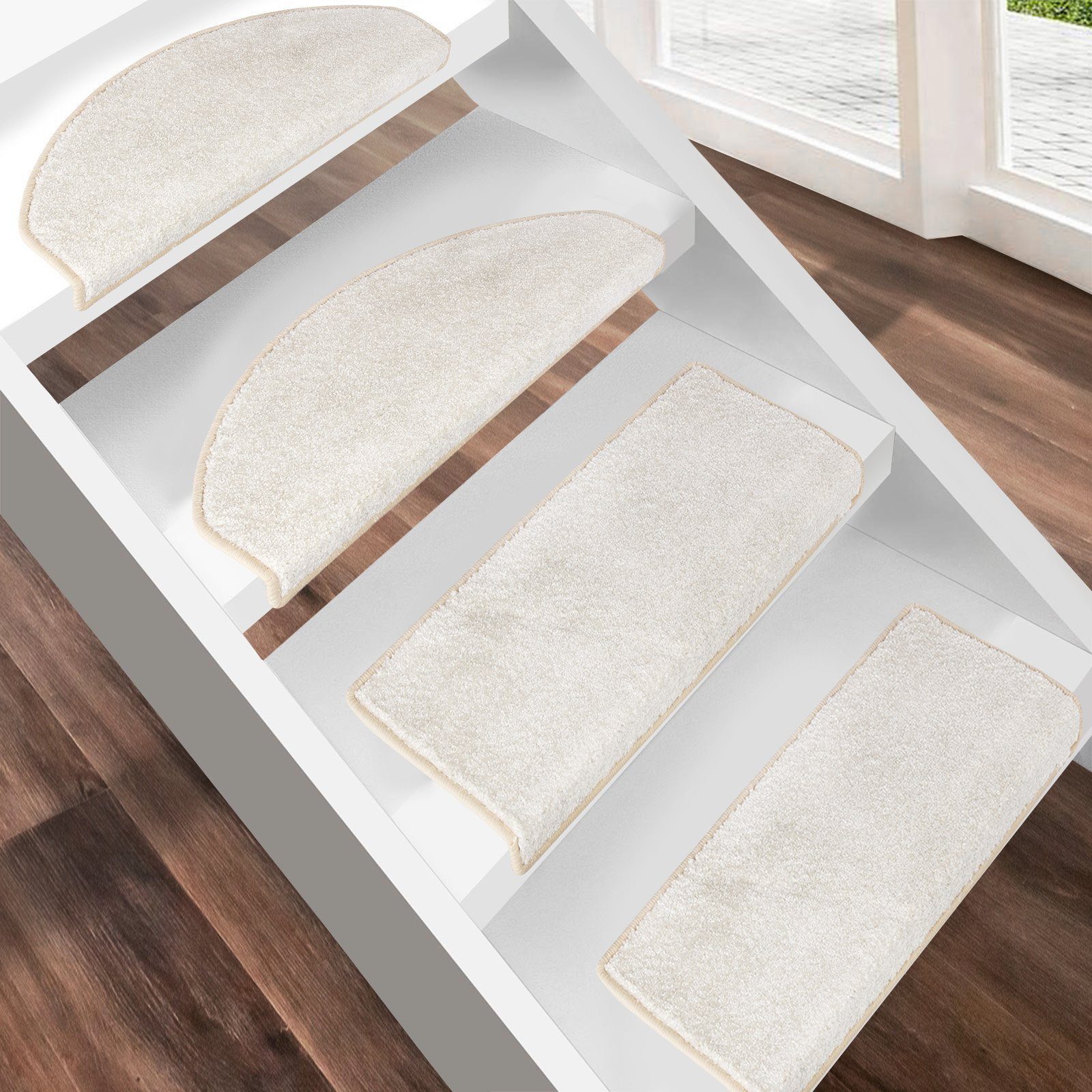 Floordirekt Stufenmatte Sundae 1A, Erhältlich in vielen Farben & Größen, Treppenschutz, Halbrund, Höhe: 13,5 mm – Bild 2 von 5