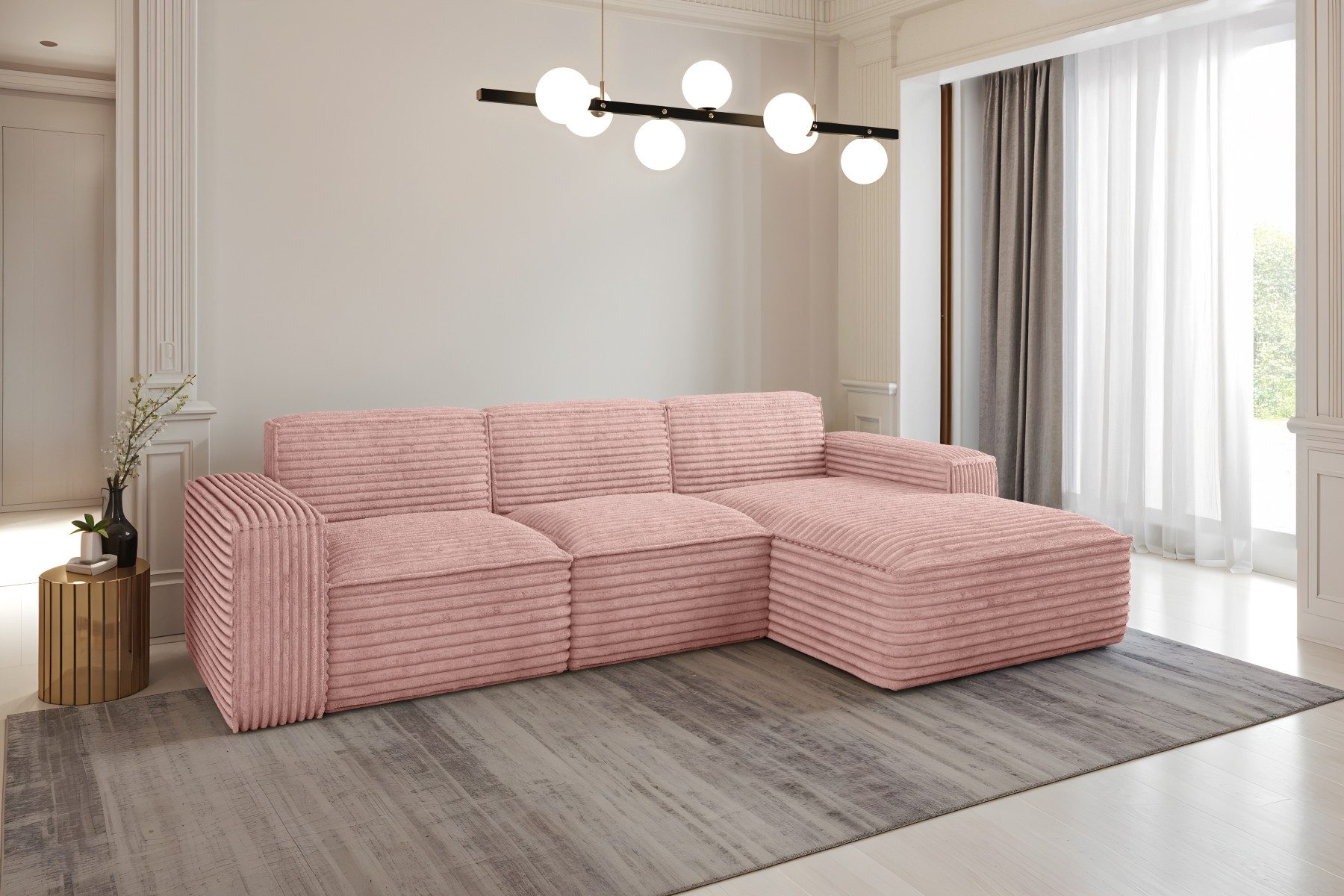 Kaiser Möbel Ecksofa Eckcouch SIENA L-Form, Stoff Poso/Salvador/Maloy/Artico/Velo, Einzelsofa, Bequem, originelles Design, praktisch, viele Farben