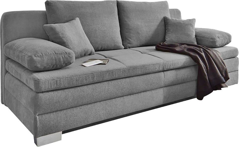 Jockenhöfer Gruppe Schlafsofa Lindau, B: 203 cm, Liegefl. 160x203 cm, mit Bettfunktion, Bettkasten, Zierkissen & Kaltschaumtopper