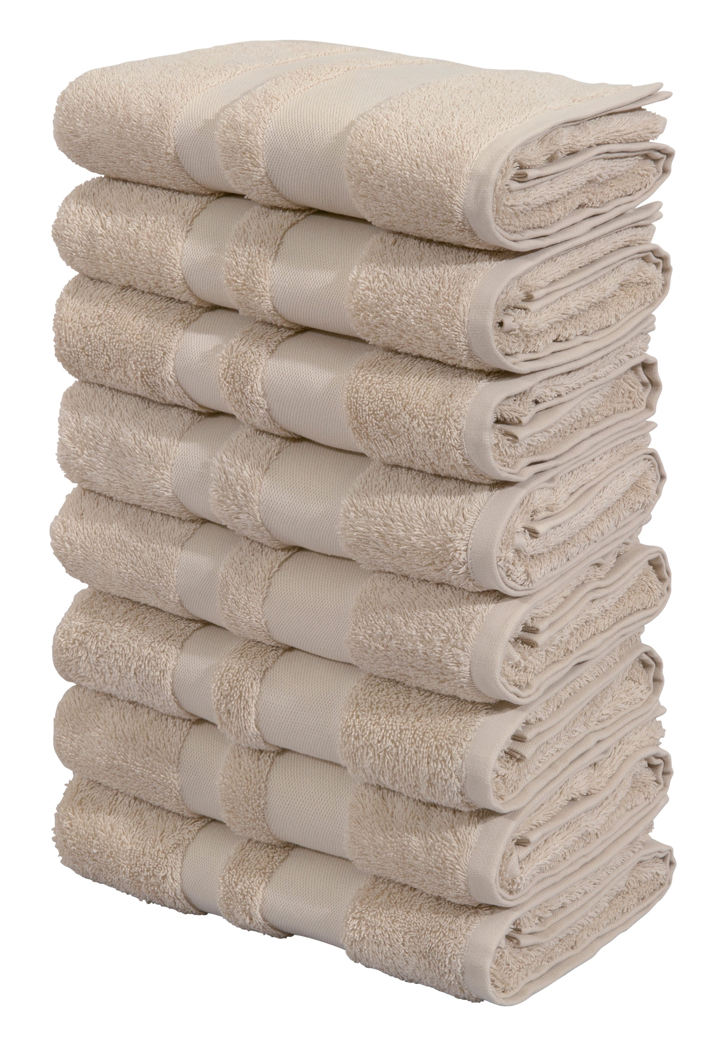 OTTO home Handtücher Vanessa, als Set und Serie erhältlich, 8 Handtücher, 50x100cm, Walkfrottee (Set, 8-St), Handtücher mit Bordüre, 100% Baumwolle, einfarbig, weich. Reduzierter Preis € 35,14. Unverbindliche Preisempfehlung € 99,99