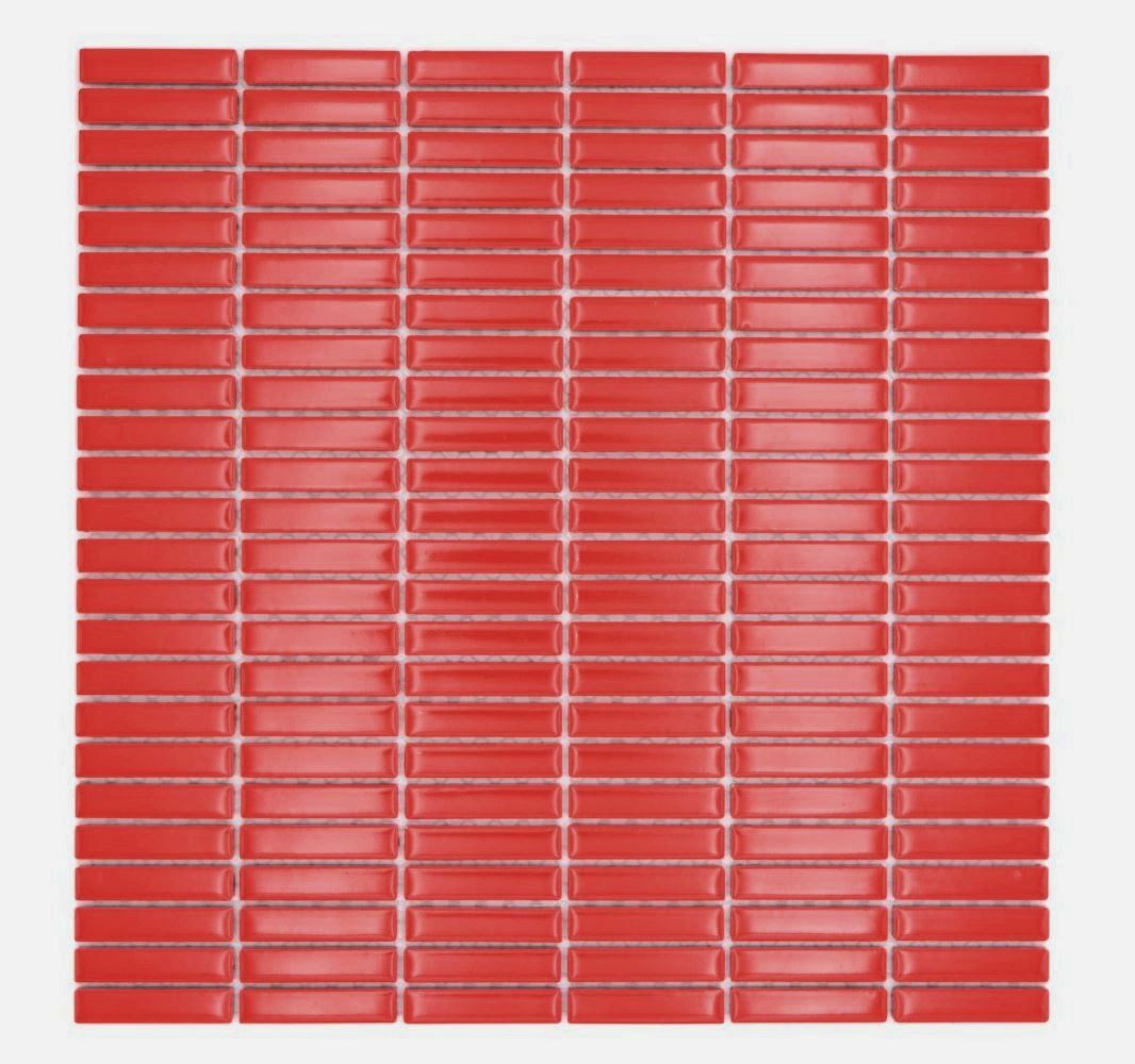Mosani Mosaikfliesen Keramik Mosaik Retro 50er 60er Jahre Riemchen rot