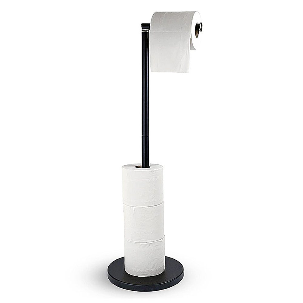 Runxizhou Toilettenpapierhalter Toilettenpapierhalter Stehend Klopapierhalter stehend Schwarz (1-St) | Toilettenpapierhalter