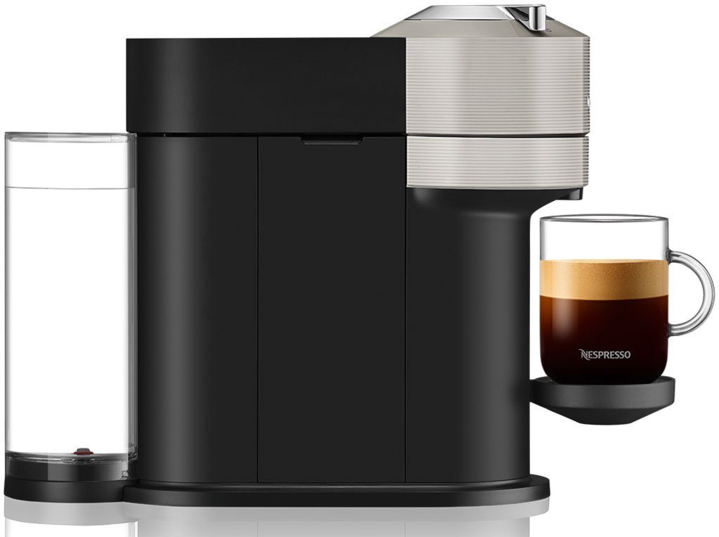 NESPRESSO Kapselmaschine Vertuo Next Basic XN910B von Krups, 54 % aus recyceltem Kunststoff, inkl. Willkommenspaket mit 12 Kapseln