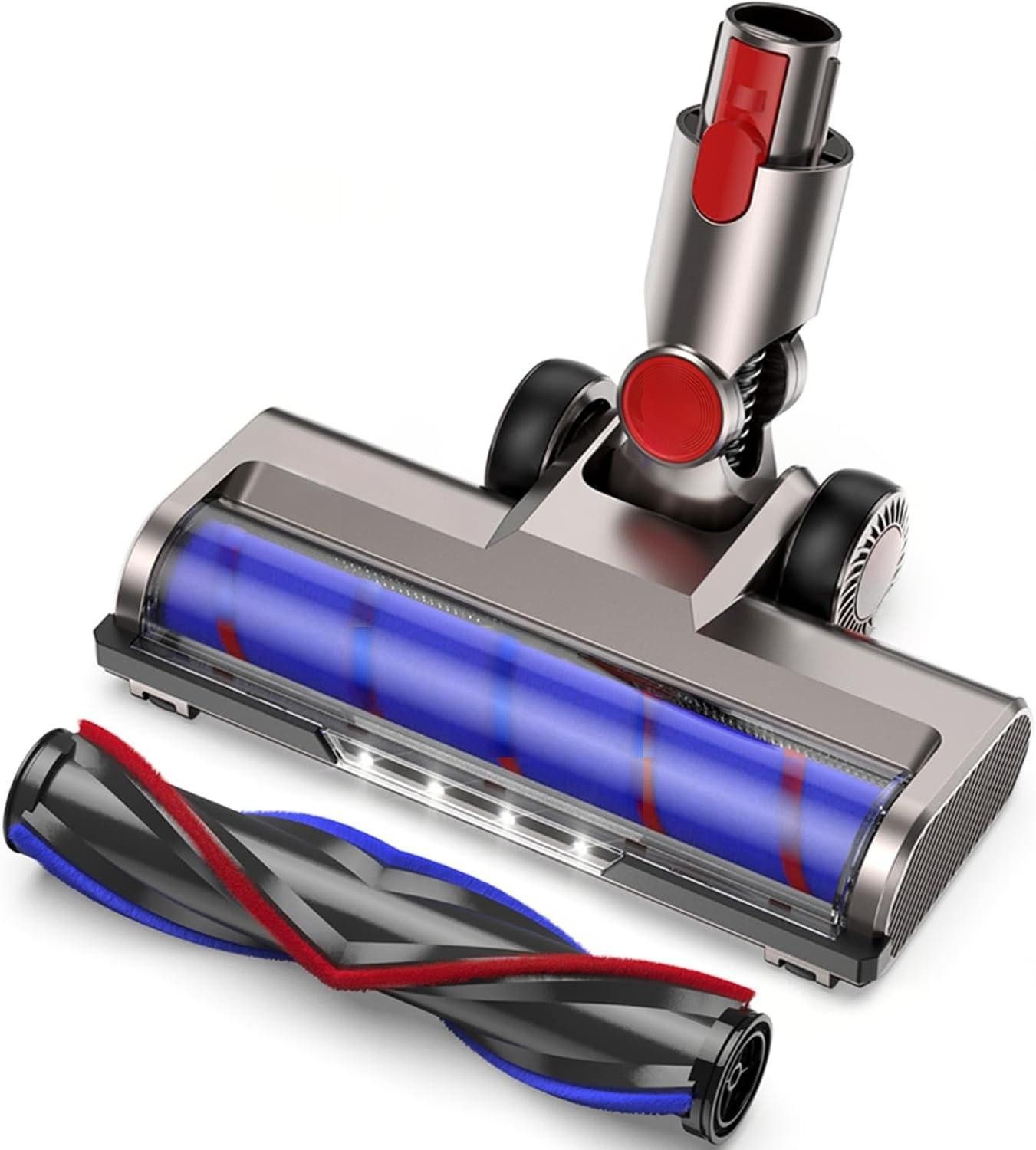 Refined Living Насадки для пылесоса-Set Ersatzbürste Dyson, Für Dyson V7 V8 V10 V11 V15 Softroller Bürste, Zubehör für für Dyson V7 V8 V10 V11 V15, (Dyson Staubsauger Bürstenkopf, Dyson Staubsaugerkopf Ersatz, Dyson Ersatzteil Bürste, Elektrische Softroller Turbobürste, Weich-Reinigungsbürste Bodenwerkzeug, Ersatzbürste für kabellose Staubsauger, Staubsauger Zubehör,Dyson Bürstenkopf, Turbobürste Dyson, Softroller Bürste, Bodendüse, 1-tlg., 2 Austauschbare Walzen, Flexible Rotation, Leichte Montage), 180° Schwenkkopf,abnehmbar, für Teppich, Hartboden