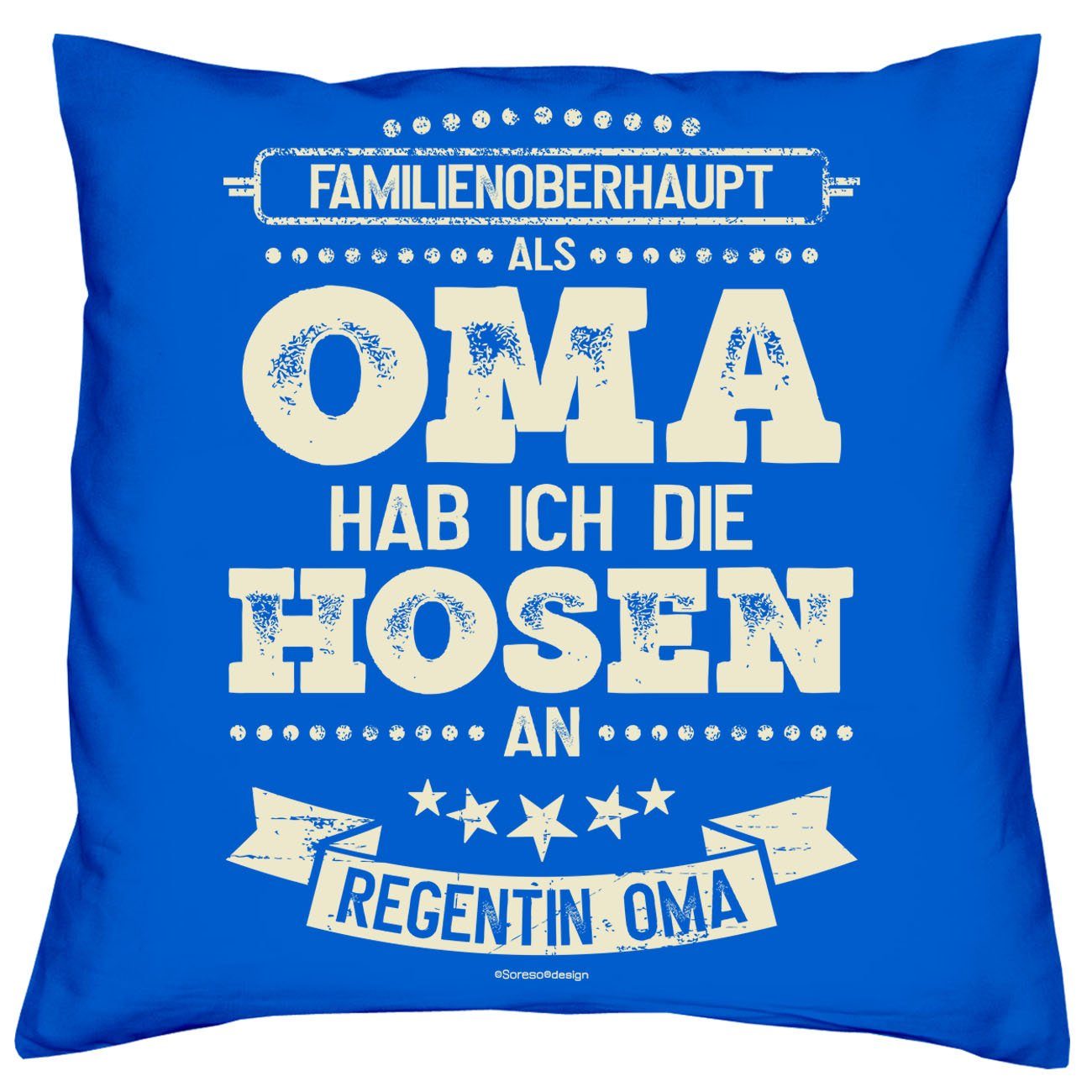 Hosen Kissen-Set Urkunden, an royal-blau Vatertagsgeschenk Als Oma hab Soreso® Set Hosen mit die an Als die ich Muttertagsgeschenk Dekokissen hab ich Opa