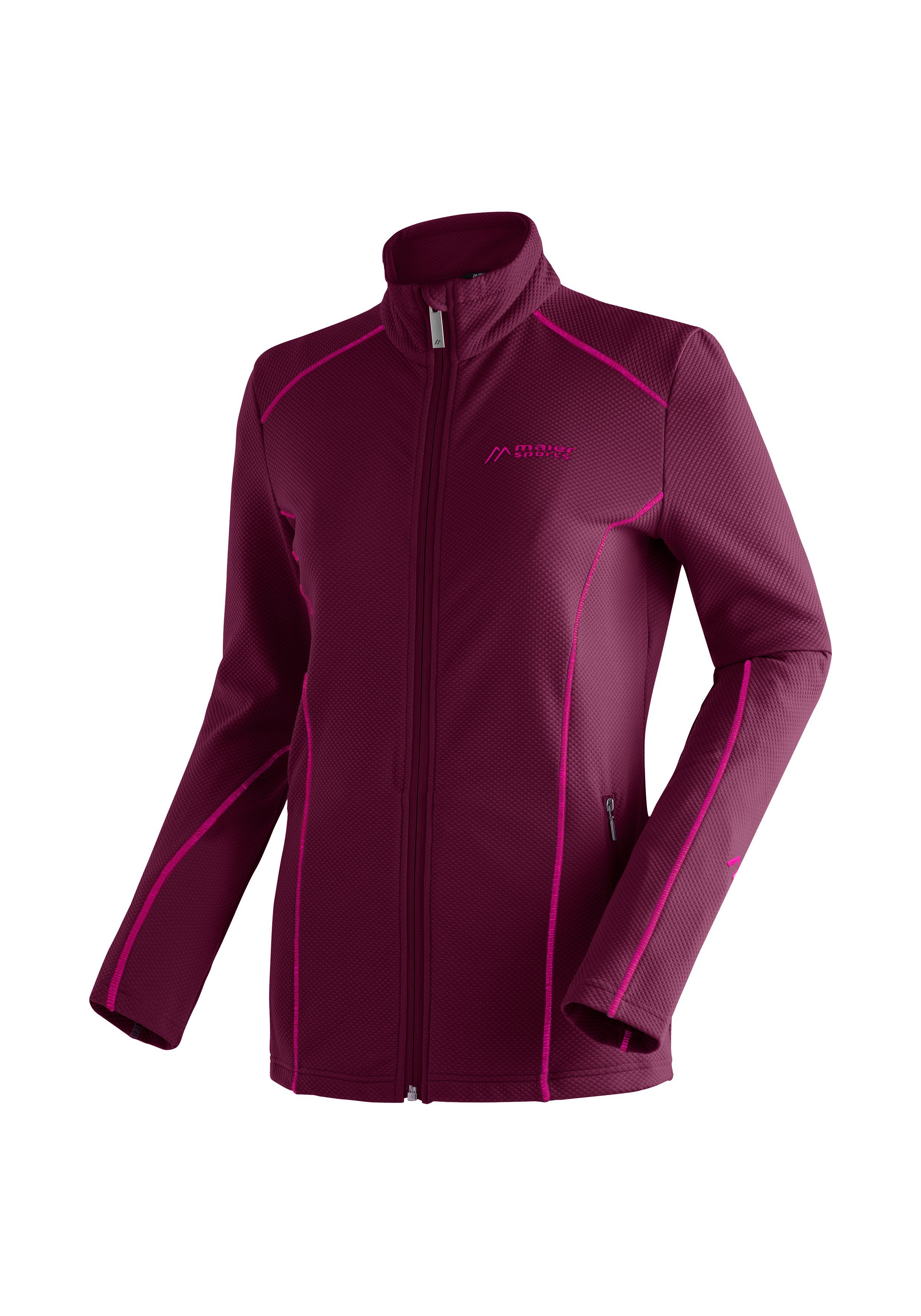 Funktionsshirt als Fleecejacke warme Ximena Damen Maier magenta Sports Midlayer, zum ideal Skifahren