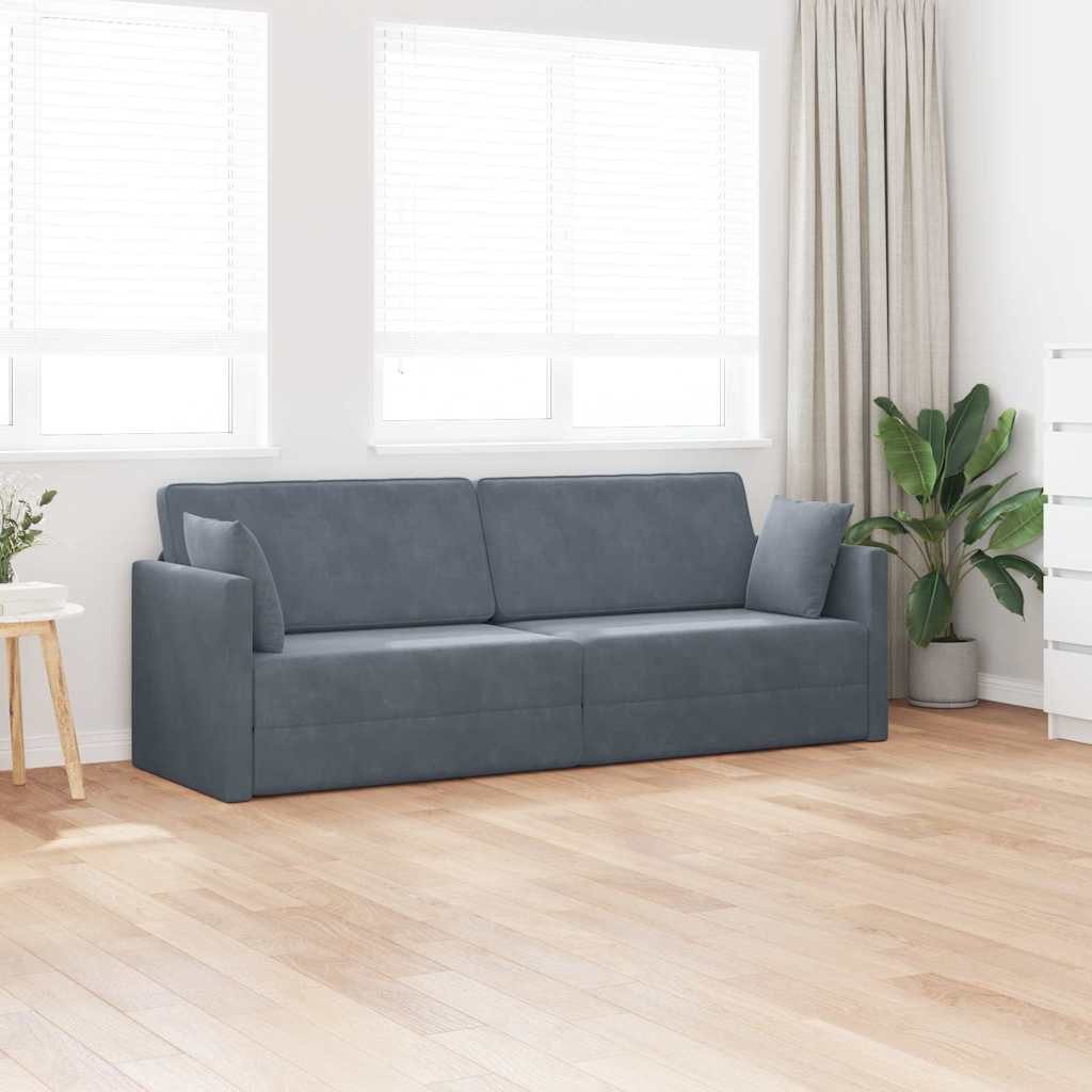vidaXL Sofa Boden-Sofa-Bett Dunkelgrau 213 x 70 x 77 cm Samt, 1 Teile günstig online kaufen