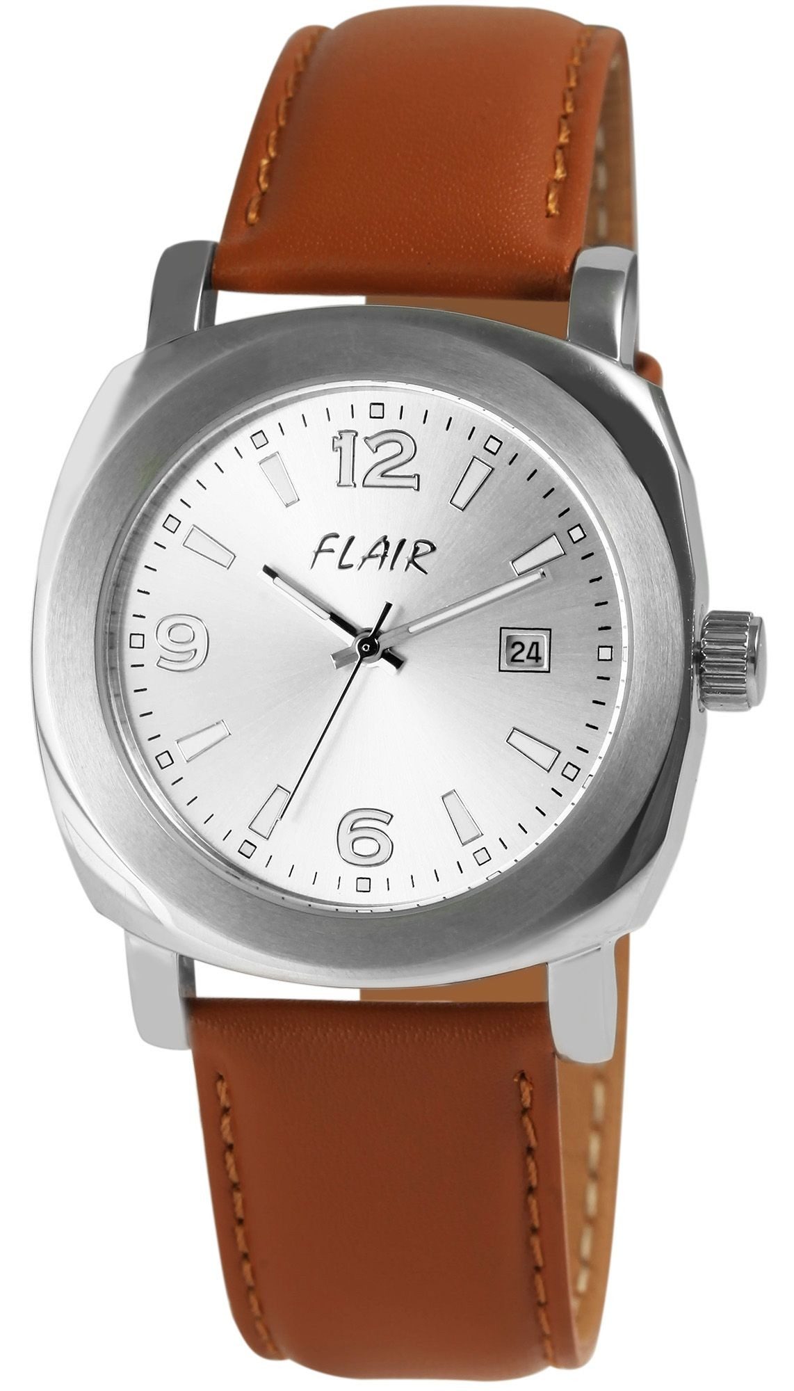 FLAIR Quarzuhr 2900235 Flair Herrenuhr mit Echtlederarmband, 5 bar