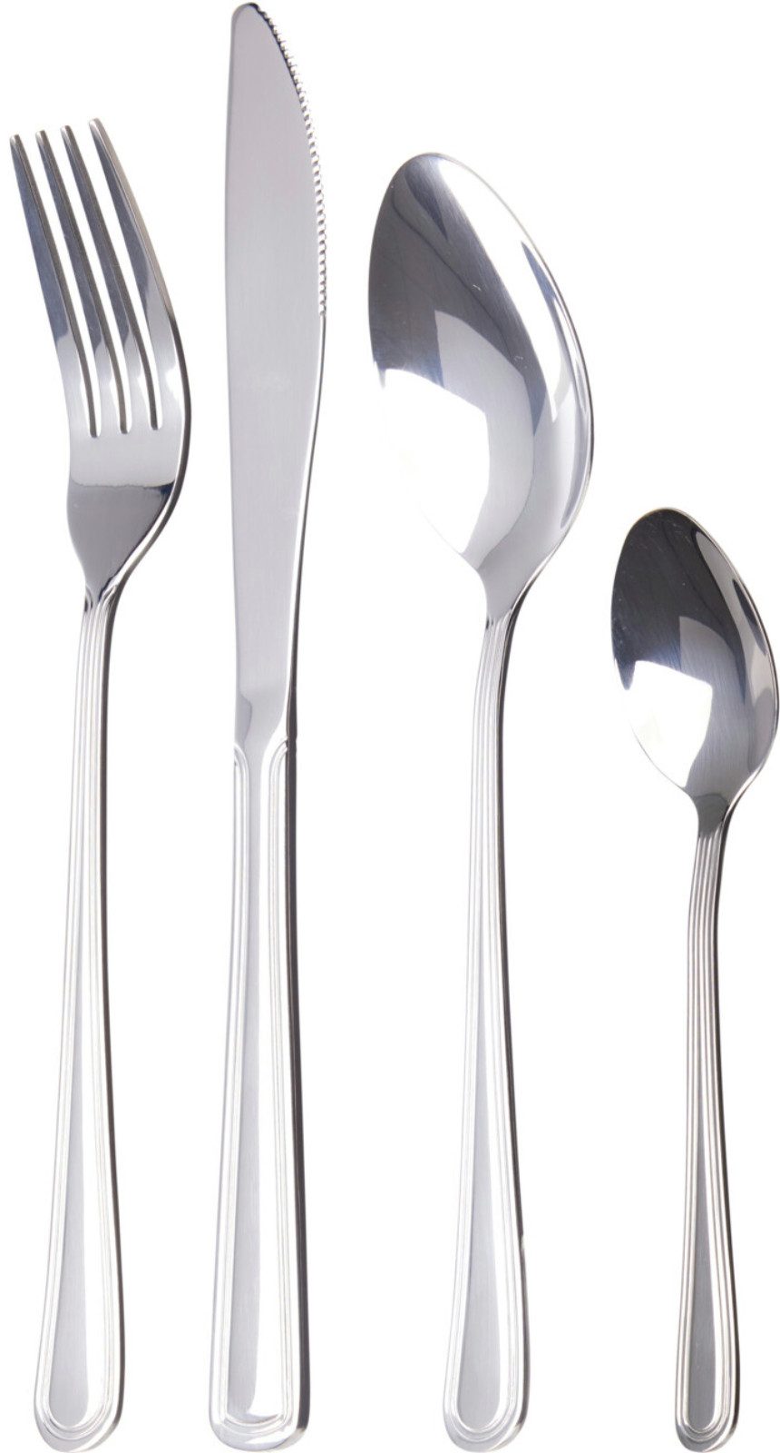 Koopman Besteck-Set Messel Löffel Gabel Edelstahl 20cm 16er Set (16-tlg), Edelstahl, Rostfrei, 4 Messer, 4 Gabeln, 4 Esslöffel, 4 Teelöffel