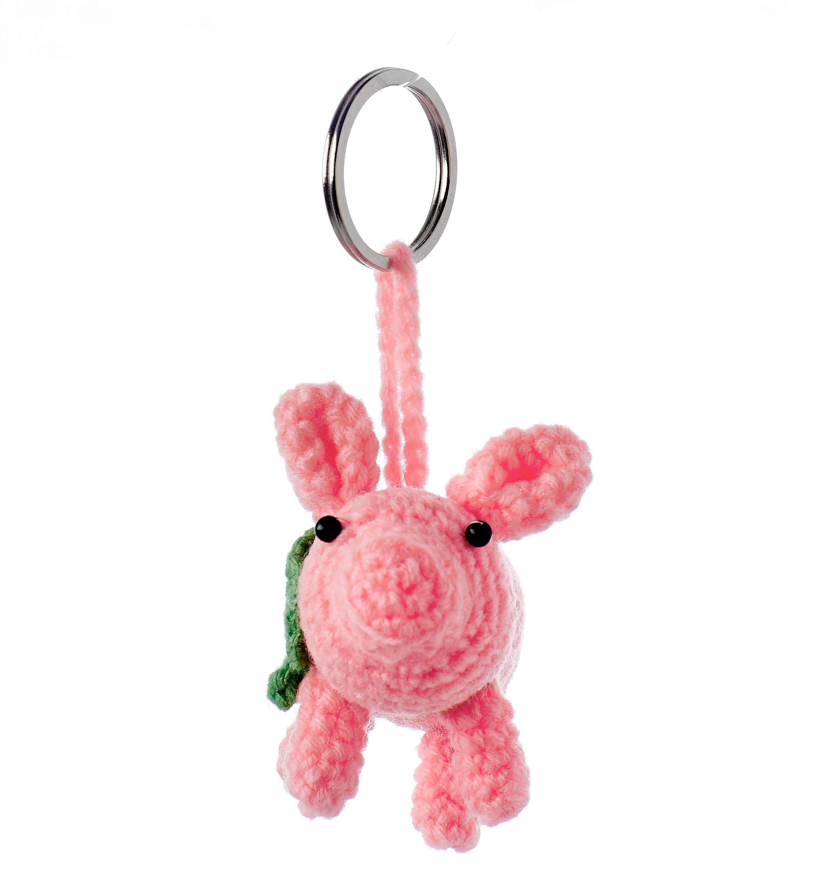sorgfältig Schlüsselanhänger Taschenanhänger Bers Geschenk), By Schwein handgehäkelt Schlüsselanhänger Häkel Handarbeit süßes Ferkel (wirklich