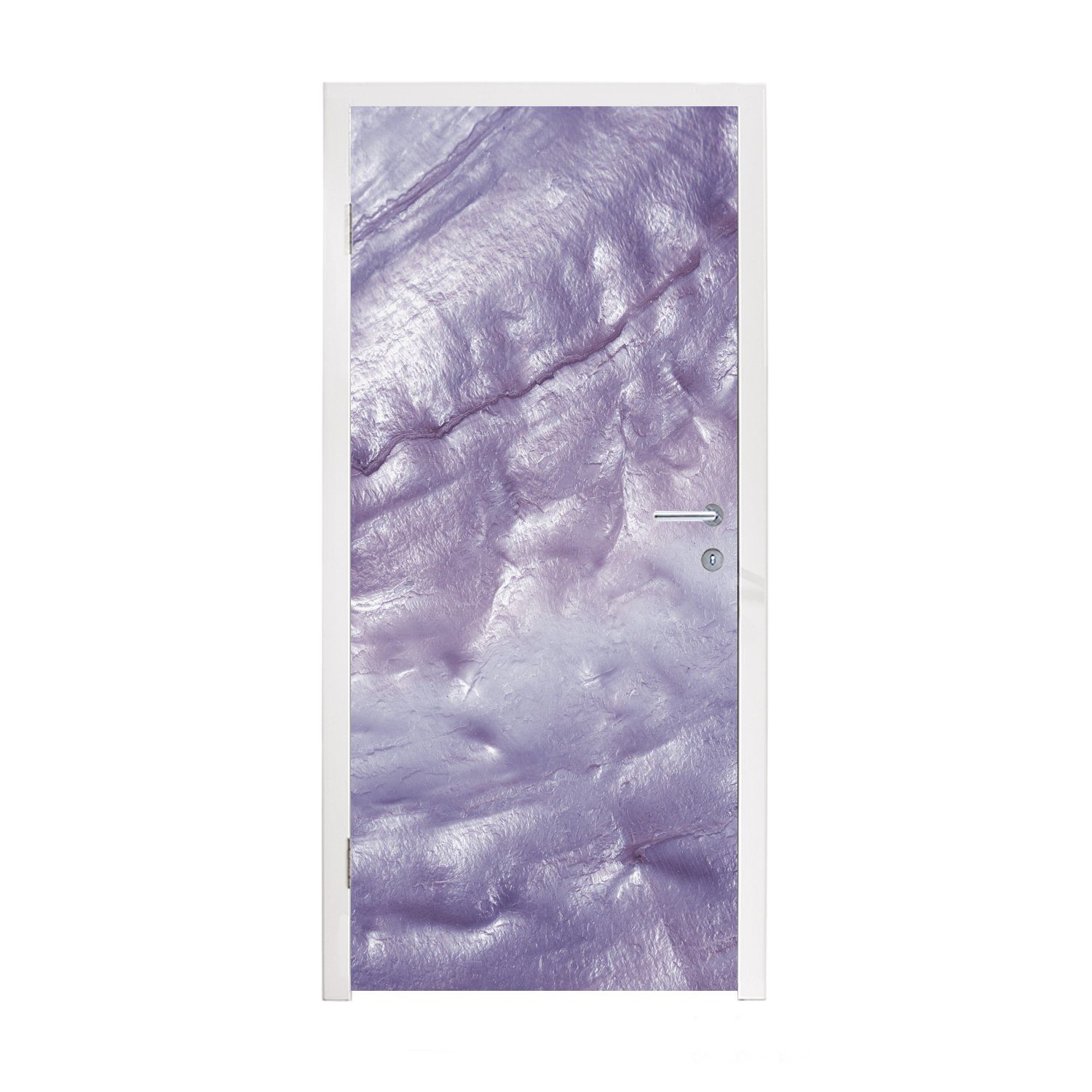 75x205 Türaufkleber, MuchoWow Violett, St), Fototapete Naturstein bedruckt, Matt, - cm Tür, für Türtapete Perlmutt (1 -