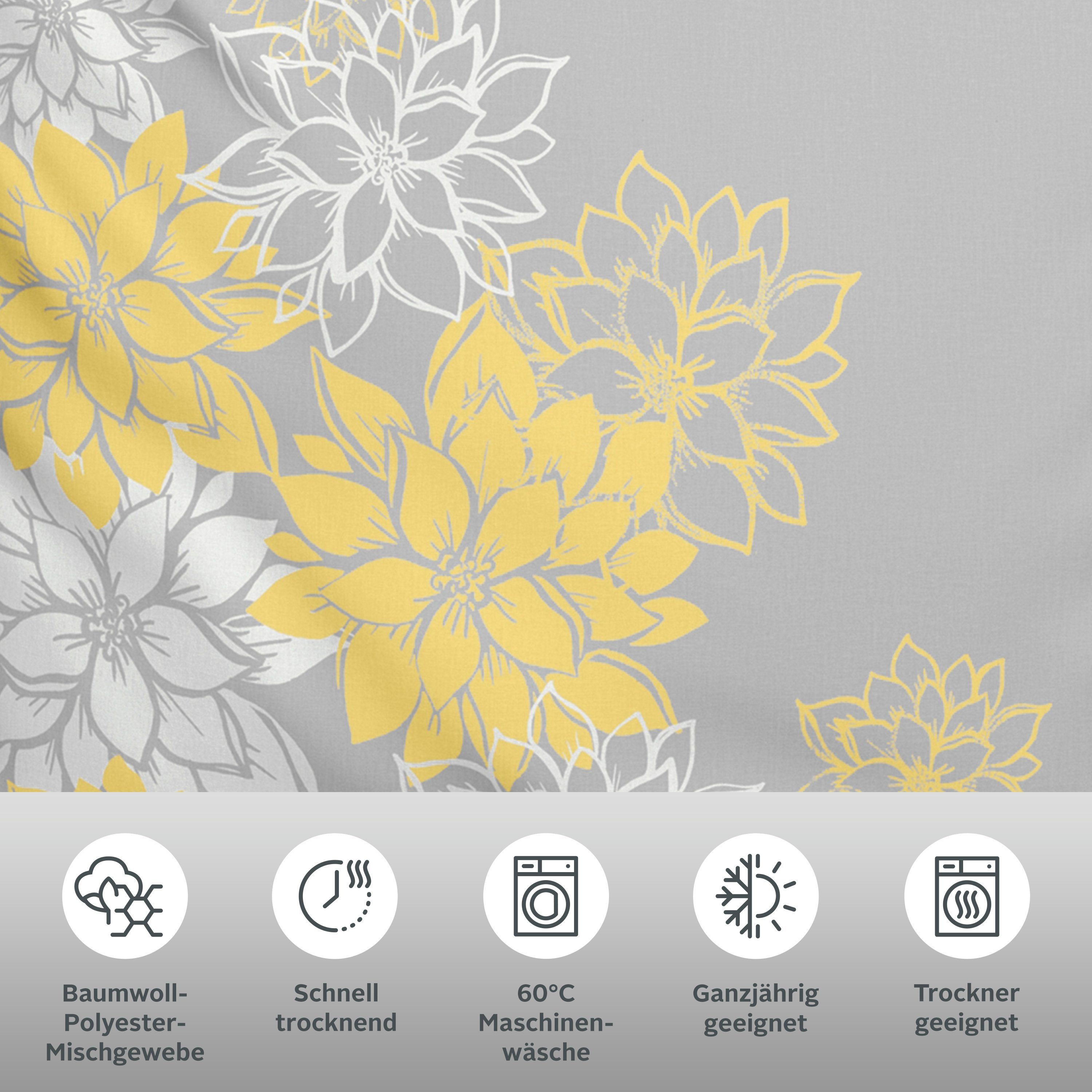 OTTO home Bettwäsche Susan in Gr. 135x200 oder 155x220 cm, Polycotton recycelt, 2 teilig, in verschiedenen Qualitäten, romantische Bettwäsche mit Blumen