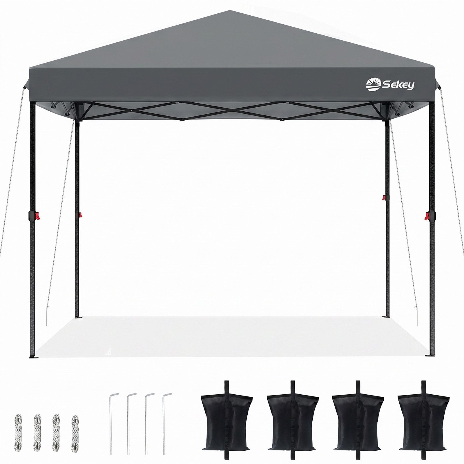 Sekey Faltpavillon 300x300 cm Pop-Up Pavillon Wasserdicht Gartenzelt höhenverstellbar, UV-Schutz 50+ Gartenpavillon für Garten Camping