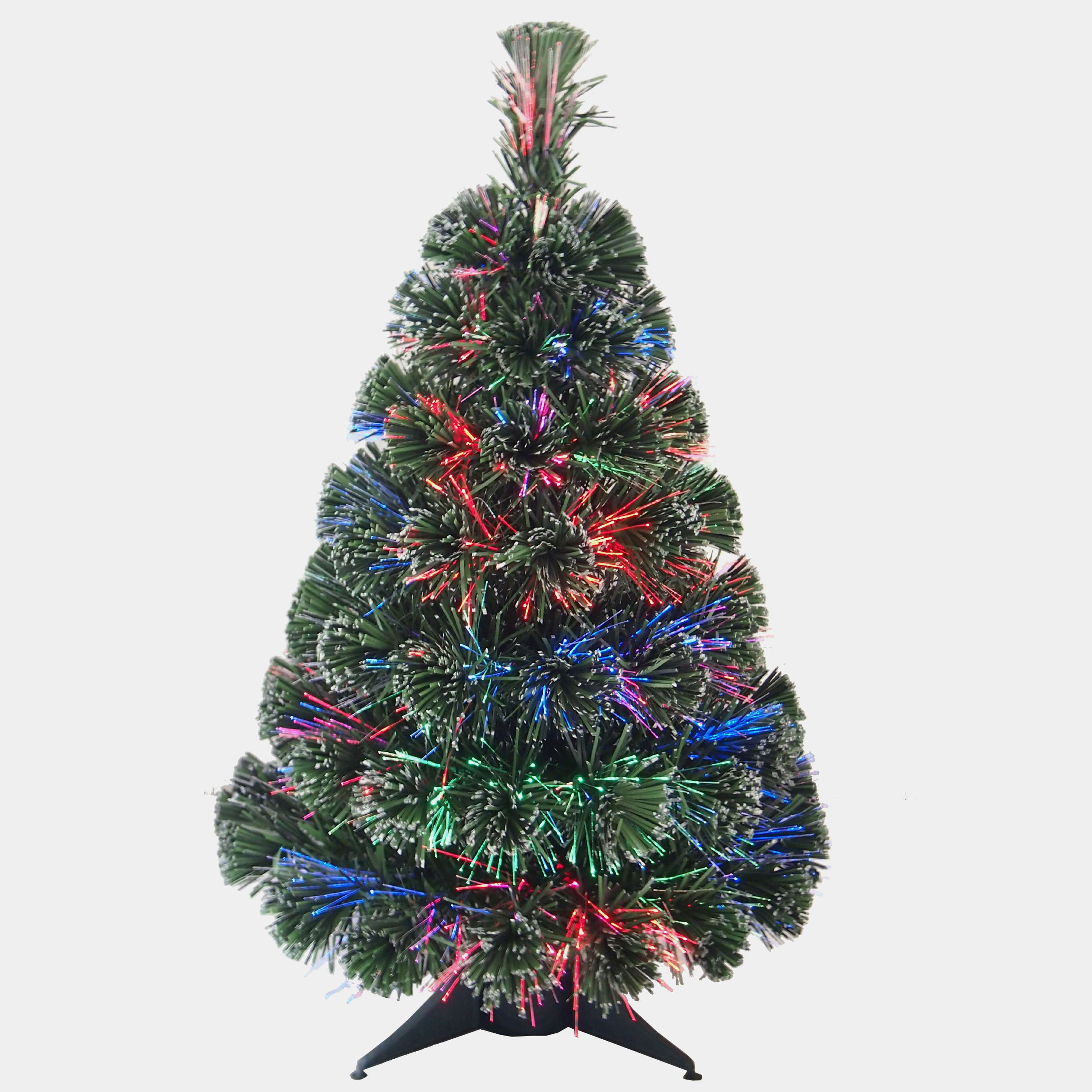 artplants Künstlicher Weihnachtsbaum MOSKAU mit Glasfasersträngen, Batterie, 45 Zweige, bunt, 45cm, Ø 25cm