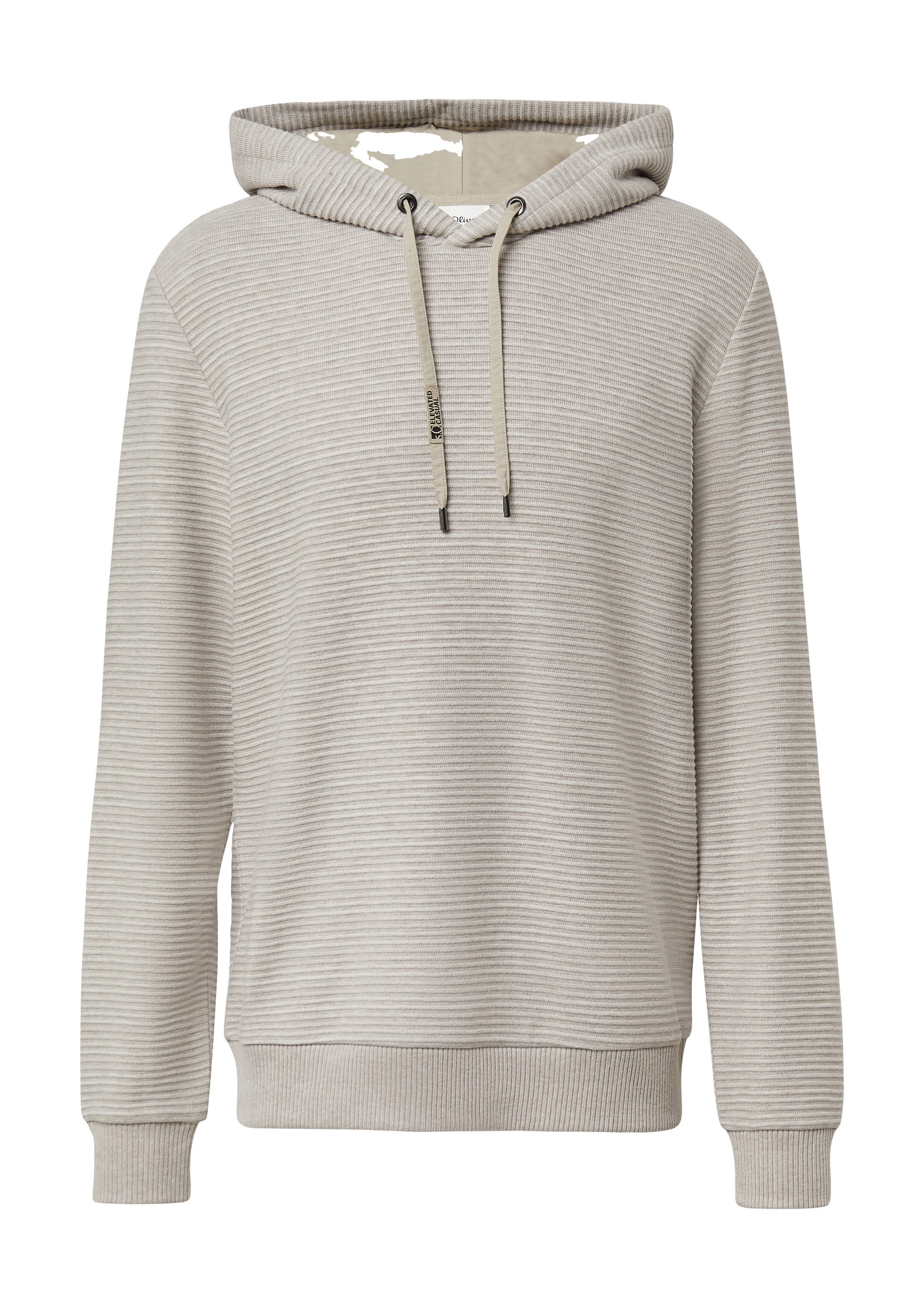 s.Oliver Sweatshirt Sweatshirt Weicher Hoodie in Strick-Optik mit gefütterter Kapuze