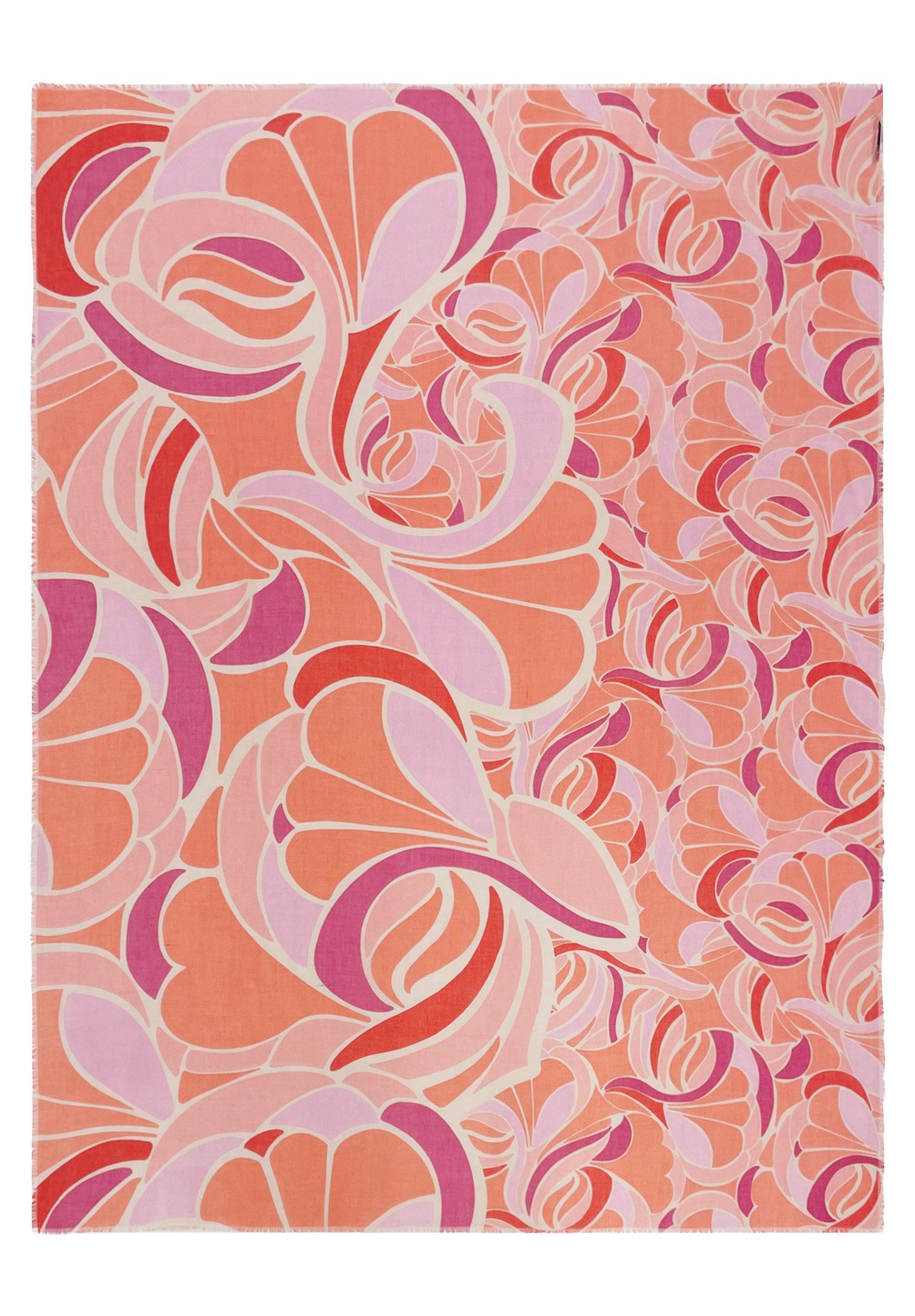 Betty Barclay Modetuch Damen mit Blumenprint, Fransen