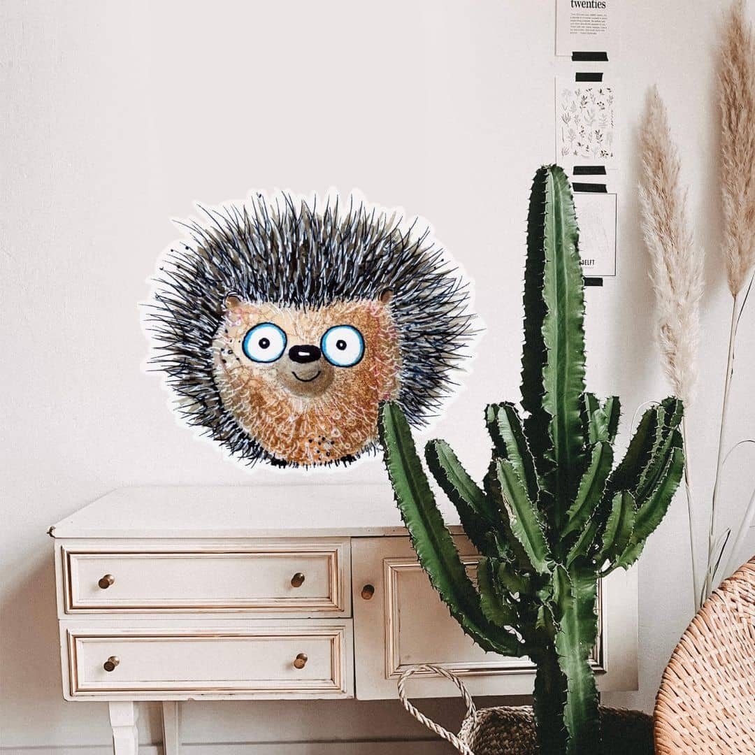 K&L Wall Art Wandtattoo Wandtattoo Hagenmeyer Lebensfreude Wohnzimmer Kleiner Igel, Wandbild selbstklebend, entfernbar