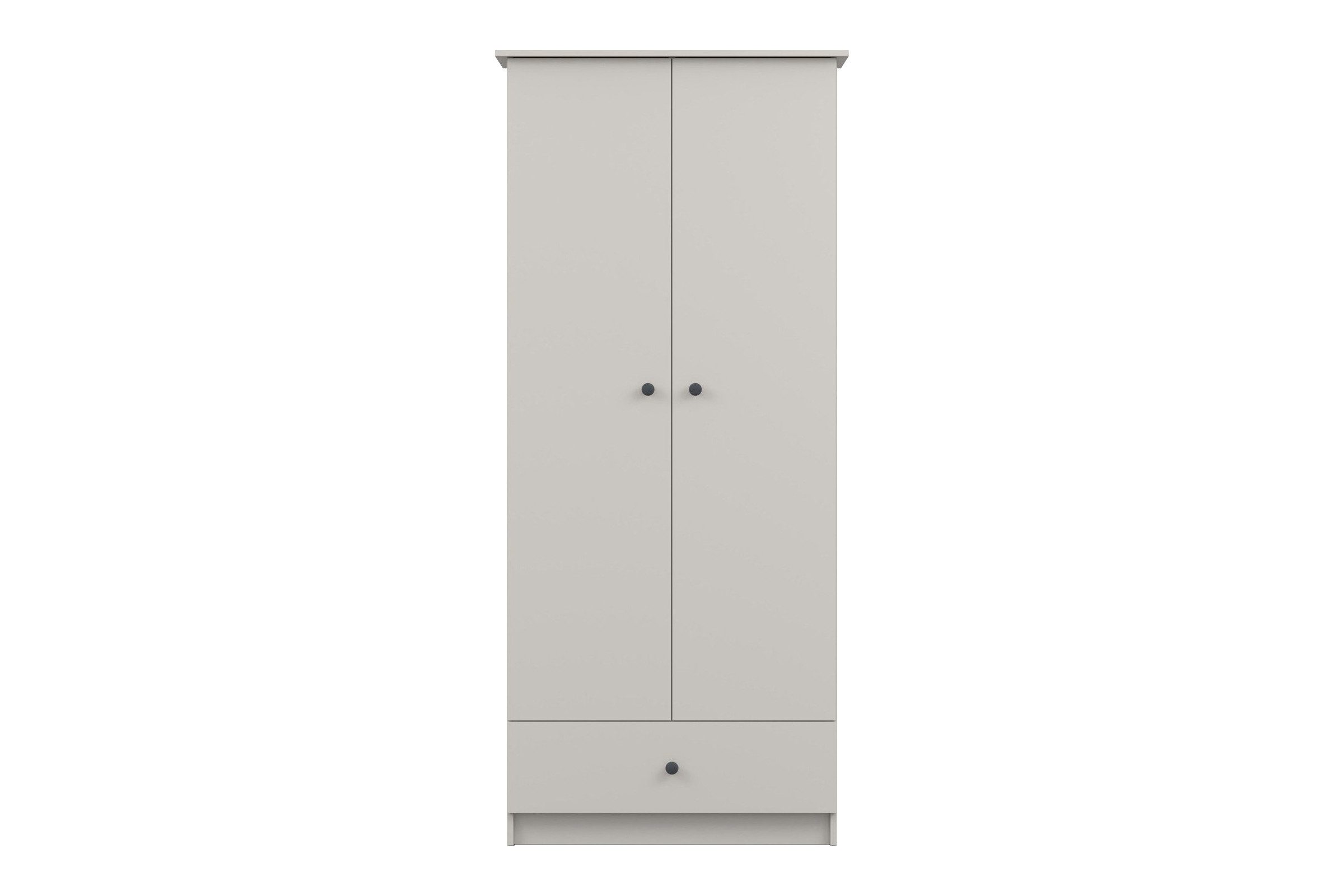 Deine Möbel 24 Kinderkleiderschrank OSCAR Kleiderschrank Drehtürenschrank 85 cm breit (Set, 2-St., ganz in Weiß / Cashmere, Griffe: Rosa / Anthrazit OSCAR-Kollektion) Kinderzimmer Jugendzimmer Jungenzimmer Mädchenzimmer
