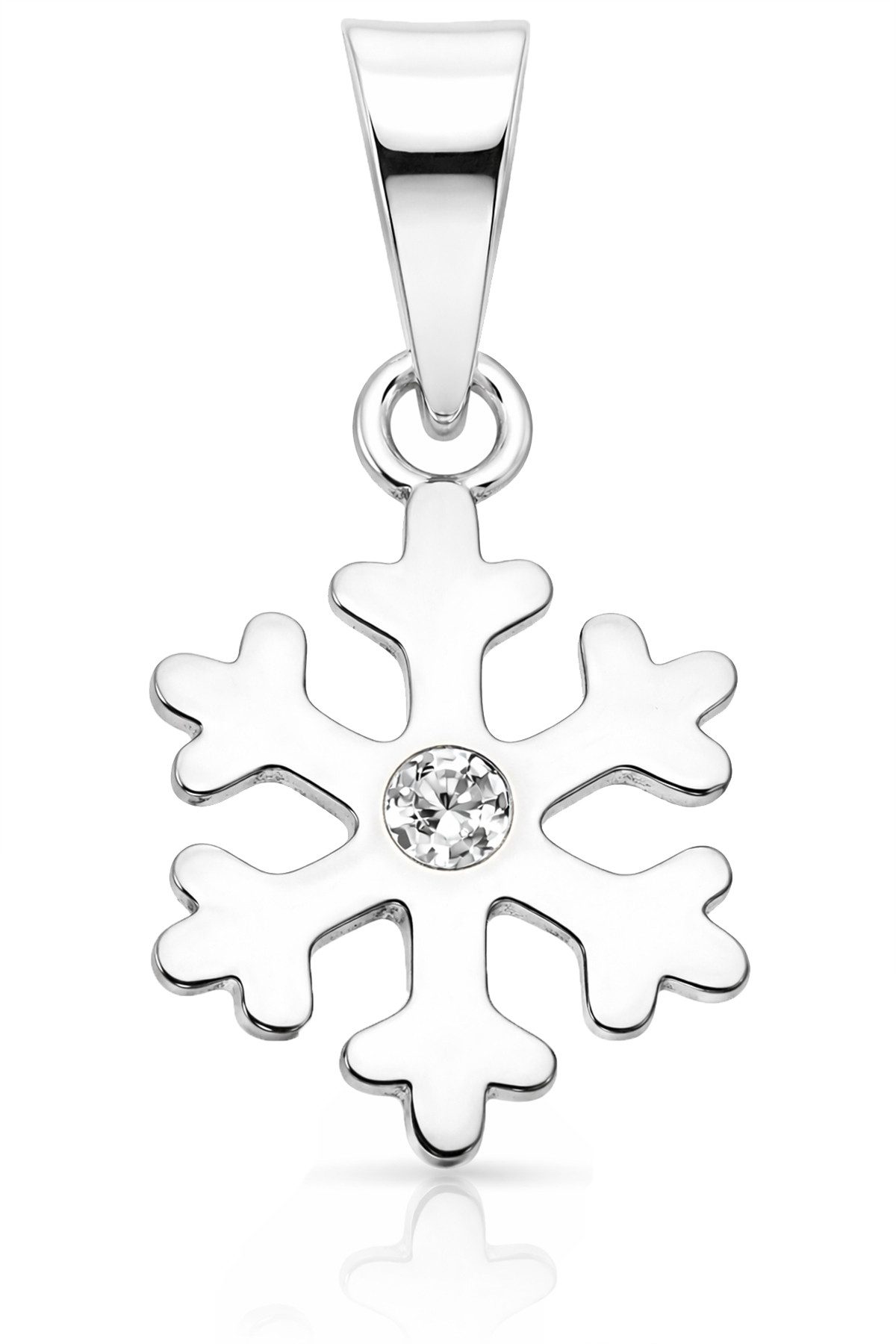 LUISIA® Kettenanhänger Schneeflocke mit Kristall von Swarovski® - 925 Sterling Silber (inkl. Schmuckbox)