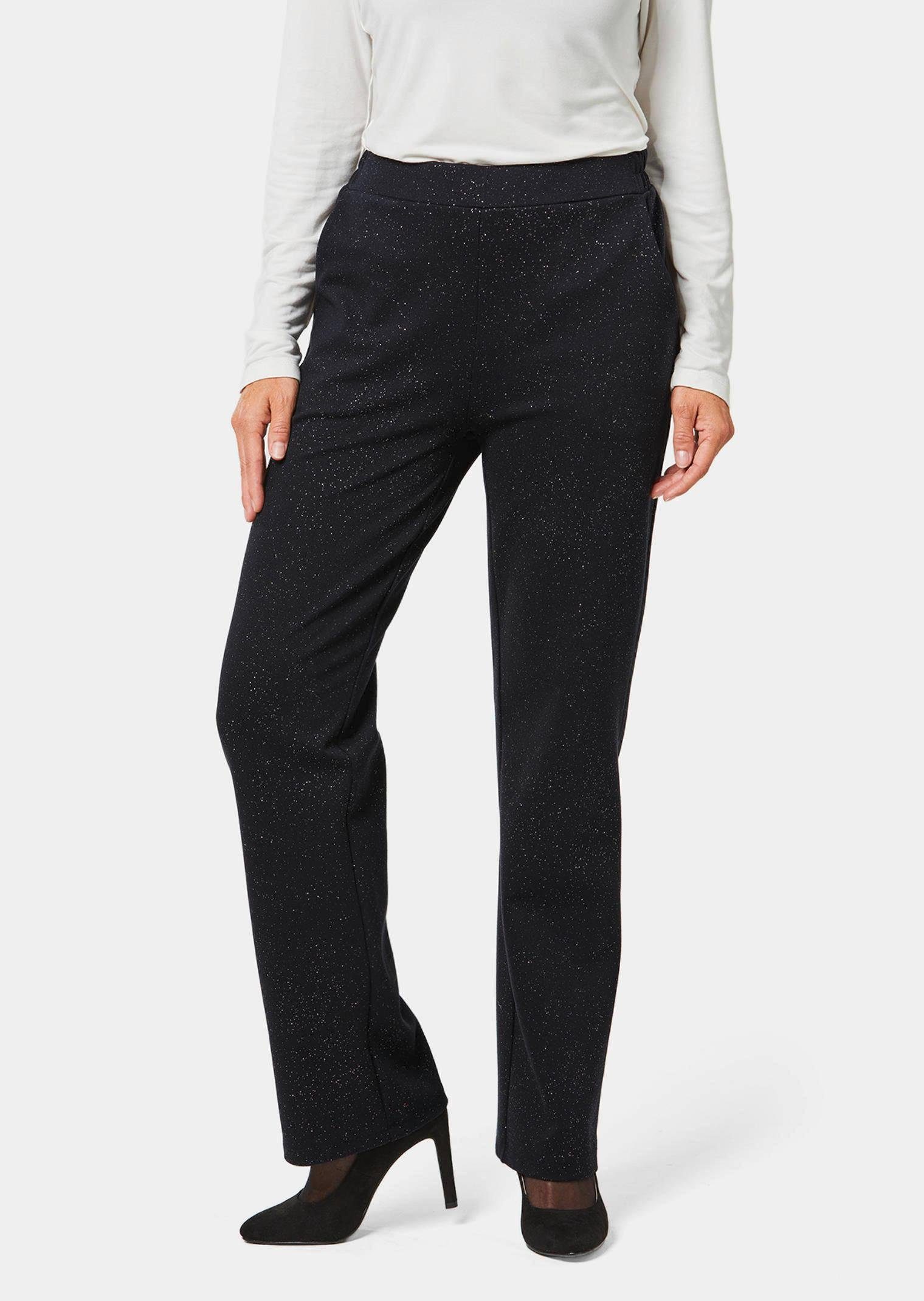 GOLDNER Stoffhose Stretchbequeme Hose mit Glitzer günstig online kaufen