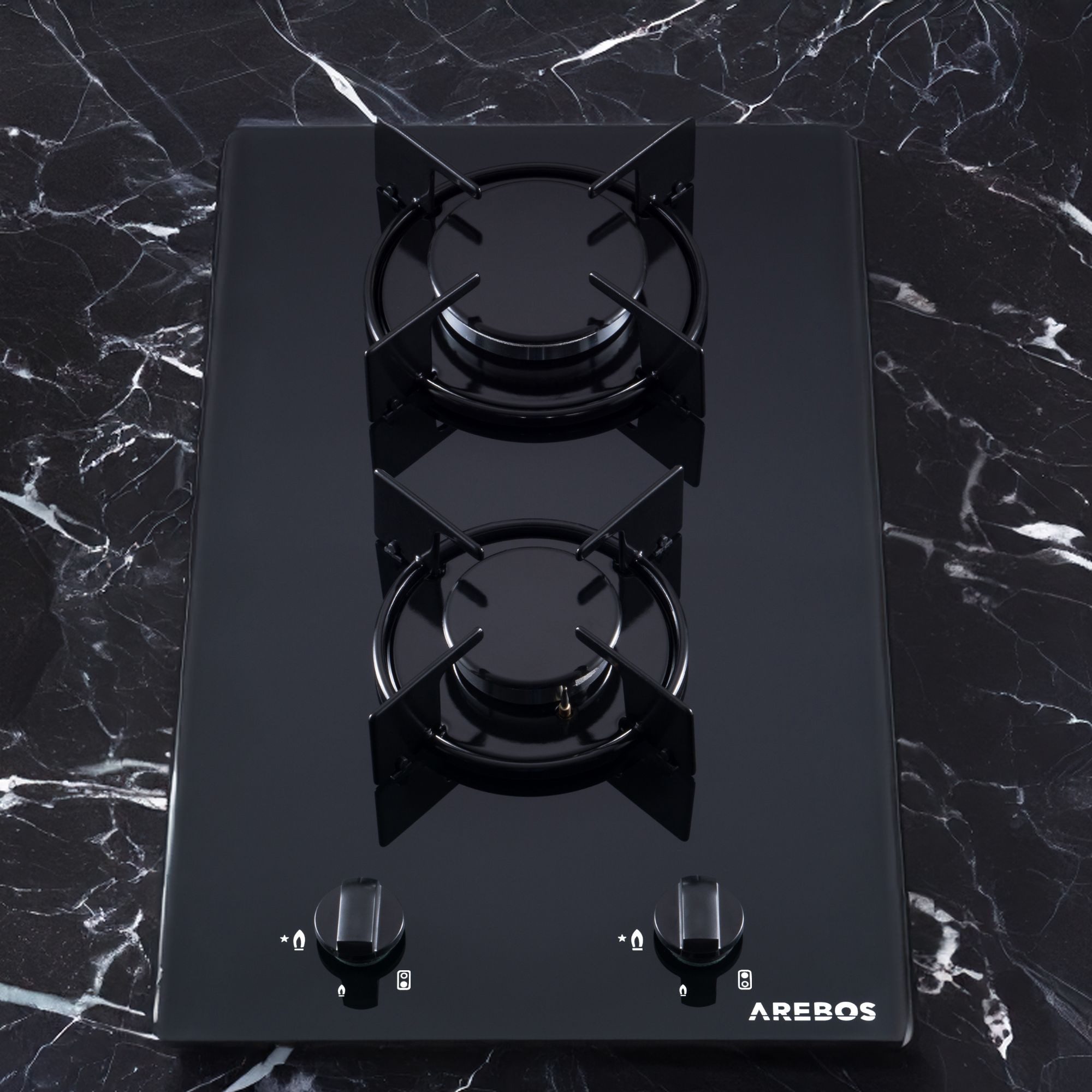 Arebos Gas-Kochfeld,  autark & energiesparend  integrierte Zündsicherung