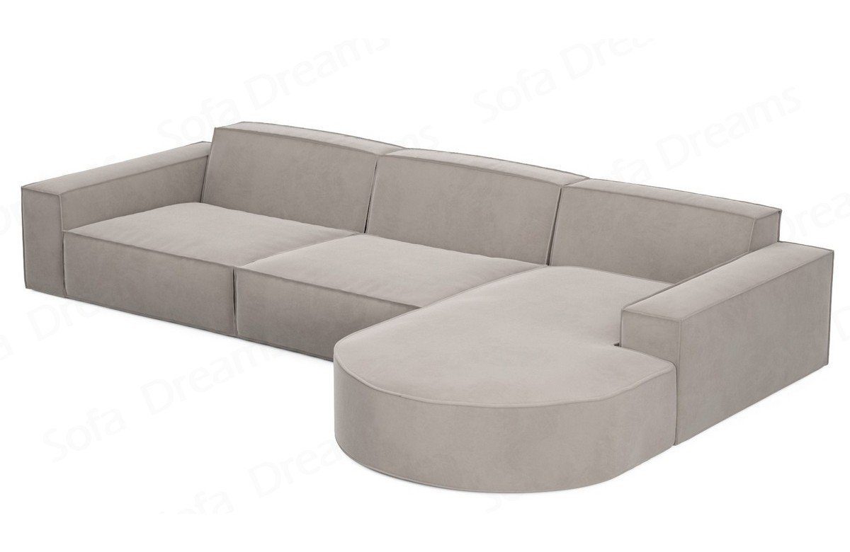 Alegranza Ecksofa Polster Stoffsofa Dreams Couch Design Beige-Mo02 L Sofa Polstersofa Eck kurz Sofa